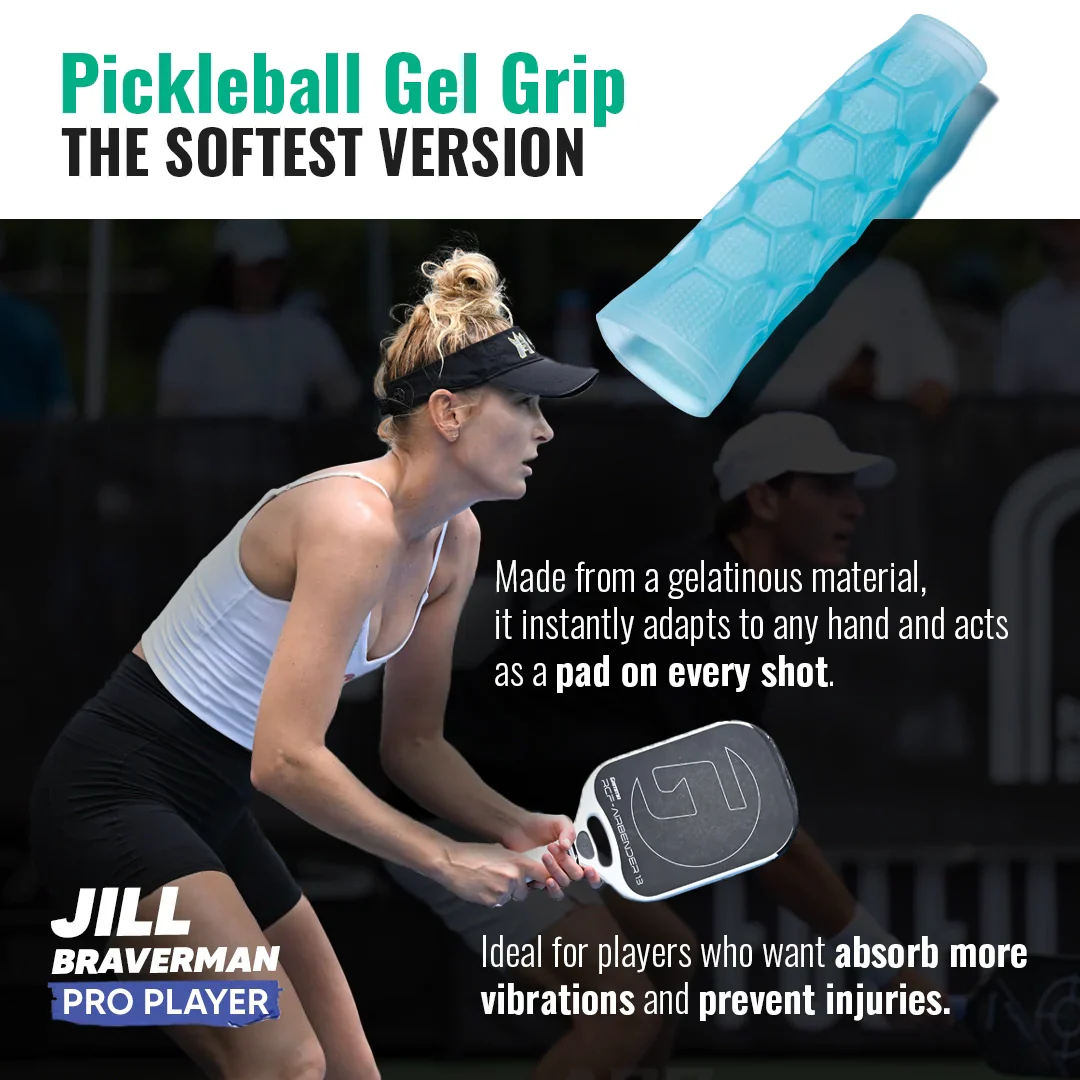 Pickleball Gel Grip - 5.25 Inches Long - Soft Feel - Light Blue - Image 4