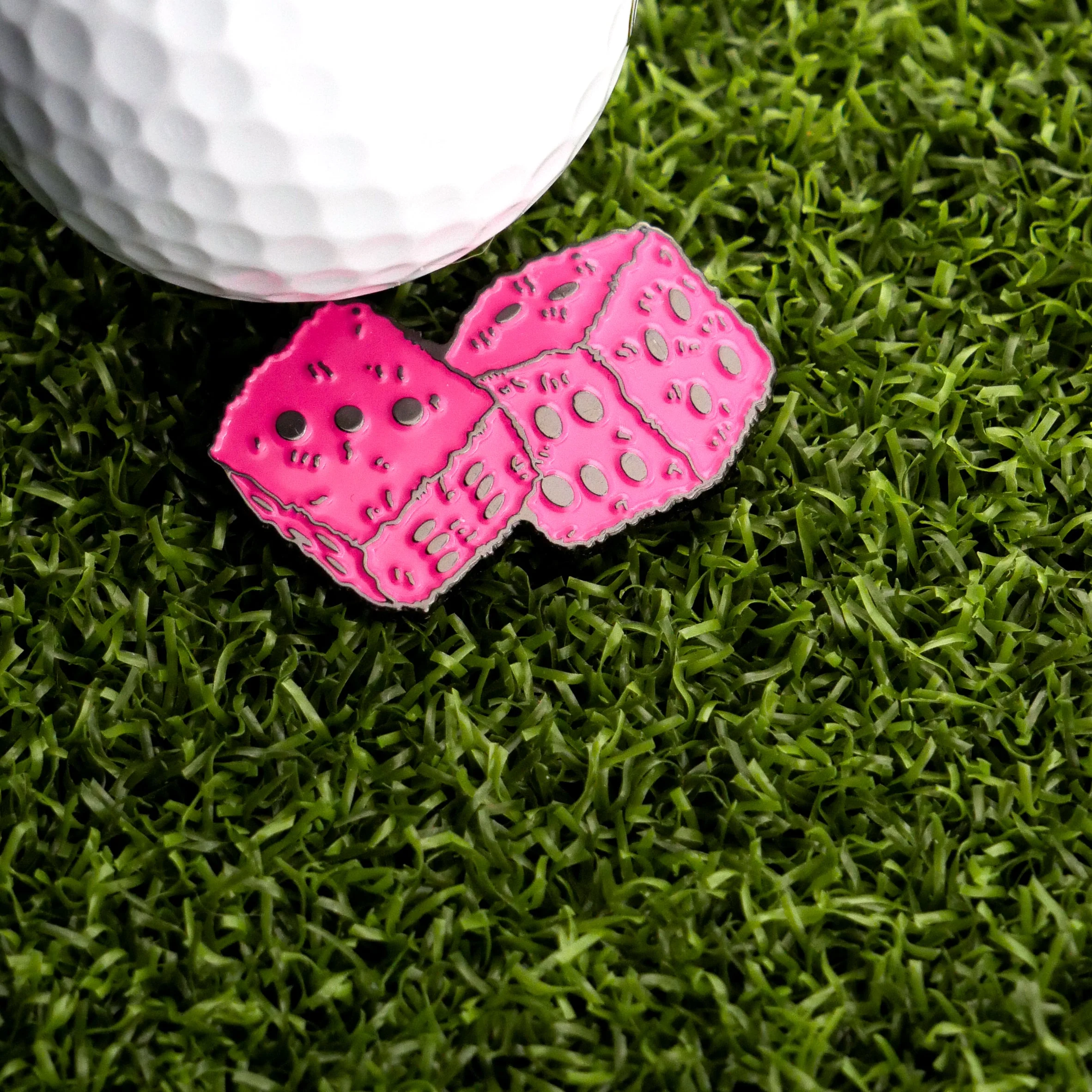 Pink Fuzzy Dice Ball Marker - Image 2