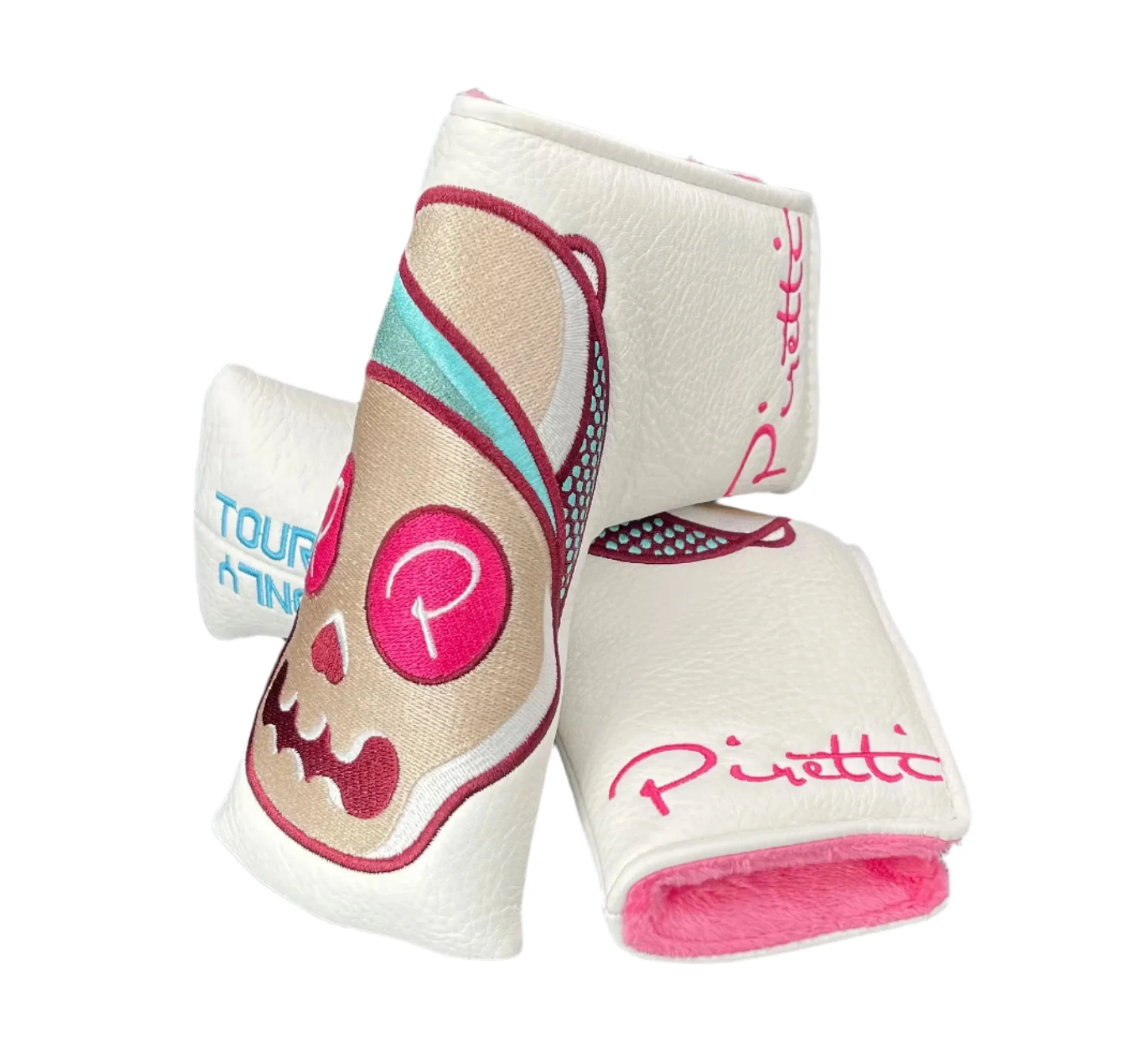 Piretti Golf - Neon Dia De Los Muertos Tour Only Blade Putter Headcovers White - Image 2