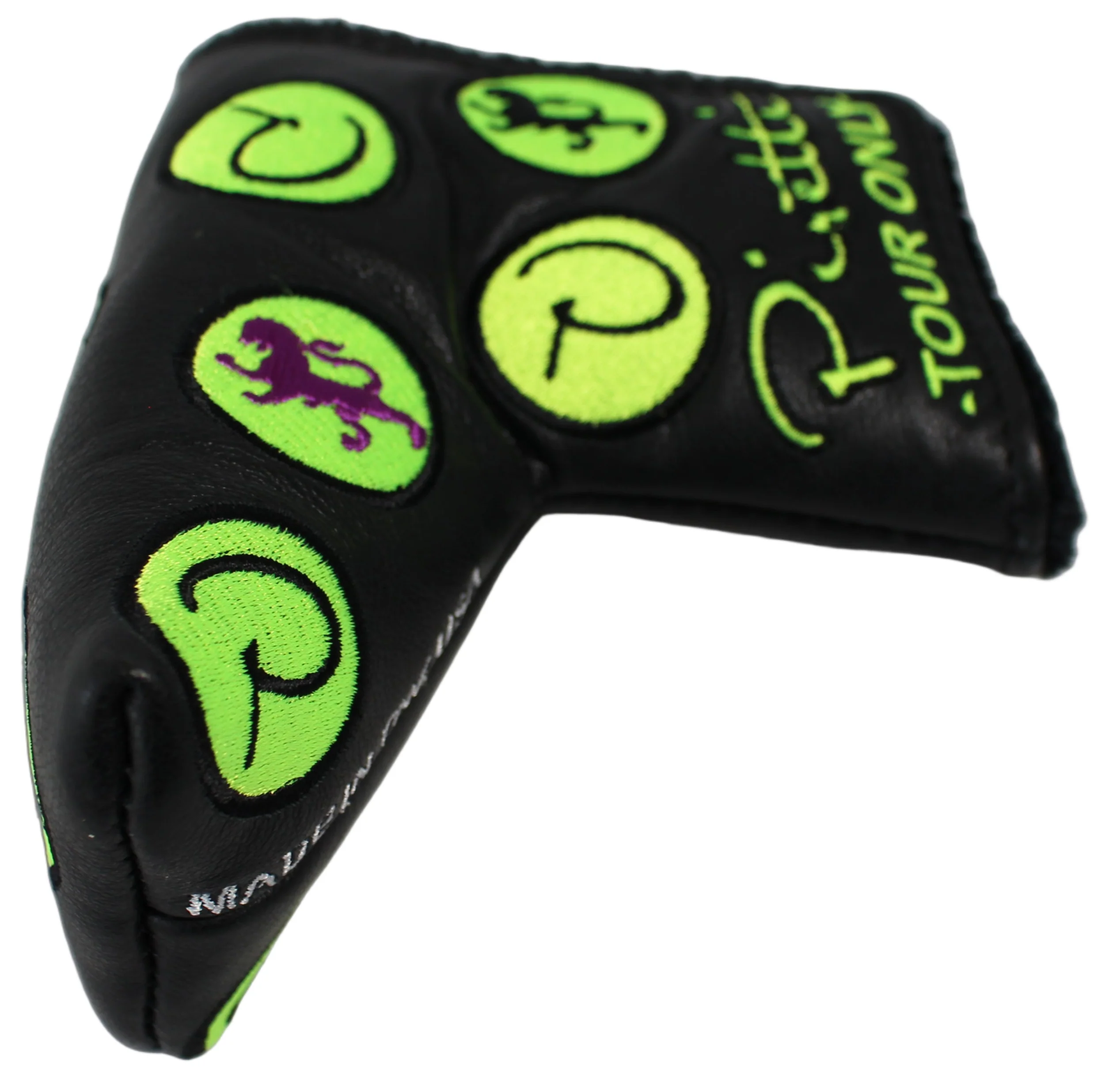 Piretti Limited Edition Tour Only Circle P Black/Green Blade Putter Headcover - Image 3