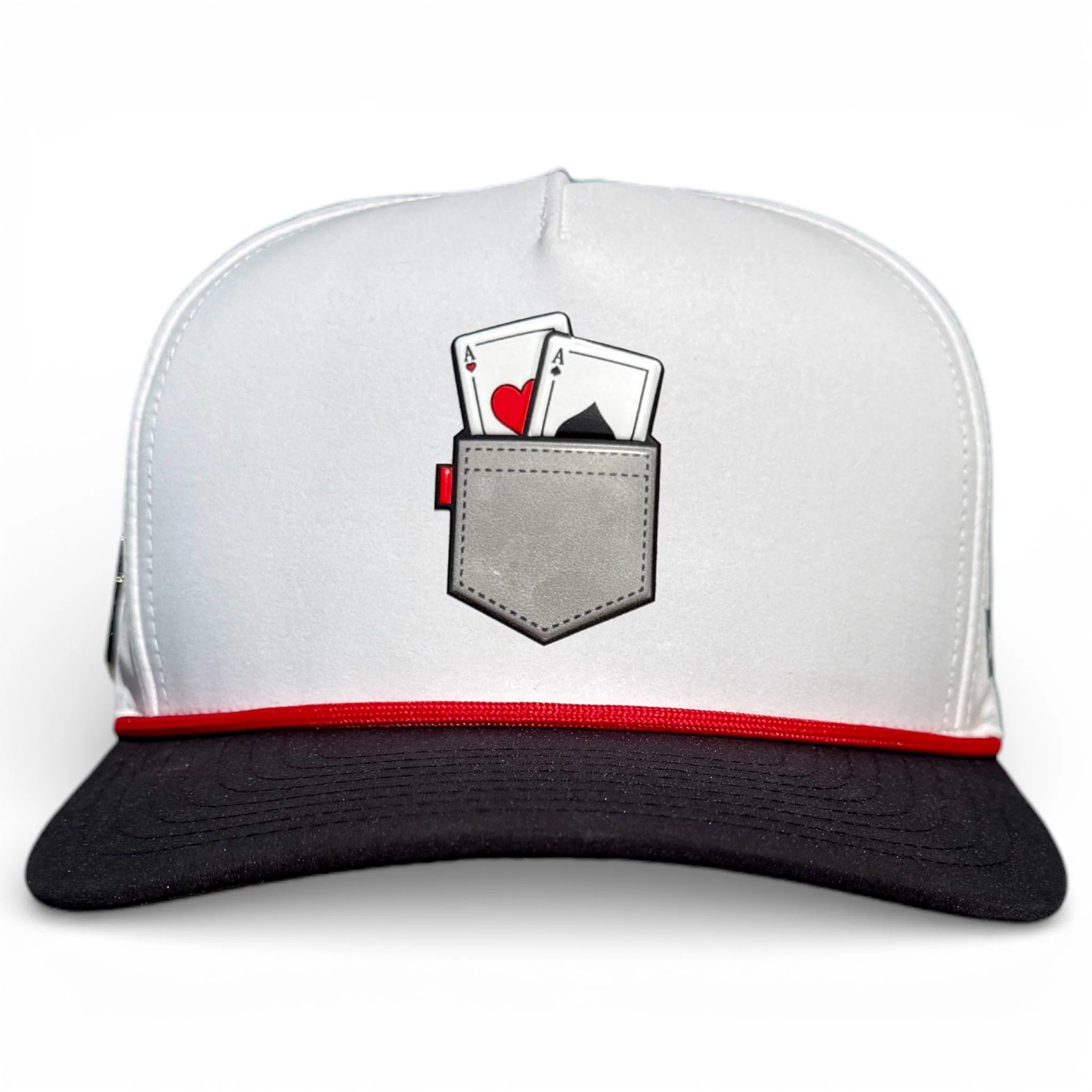 Pocket Aces Golf Hat | Snapback Cap | Built-in Magnetic Ball Marker Holder + Marker Included | Adjustable Gray & Black - Image 2