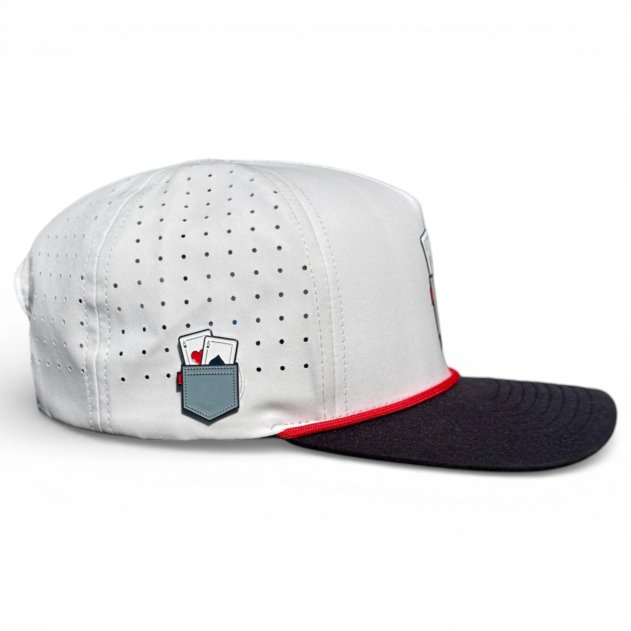 Pocket Aces Golf Hat | Snapback Cap | Built-in Magnetic Ball Marker Holder + Marker Included | Adjustable Gray & Black - Image 3