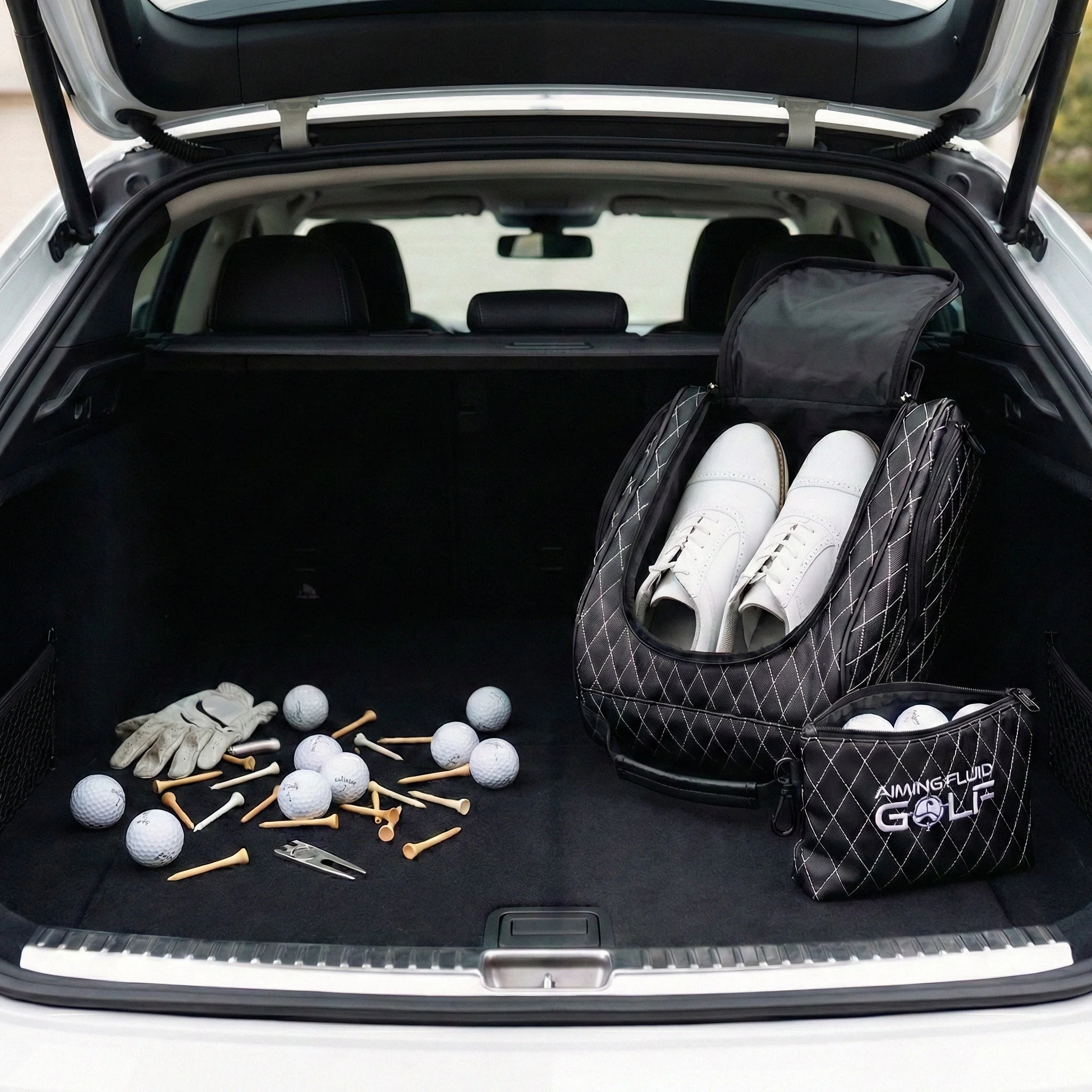 Premium Golf Shoe Bag – Vented Leather Shoe Storage - Image 7