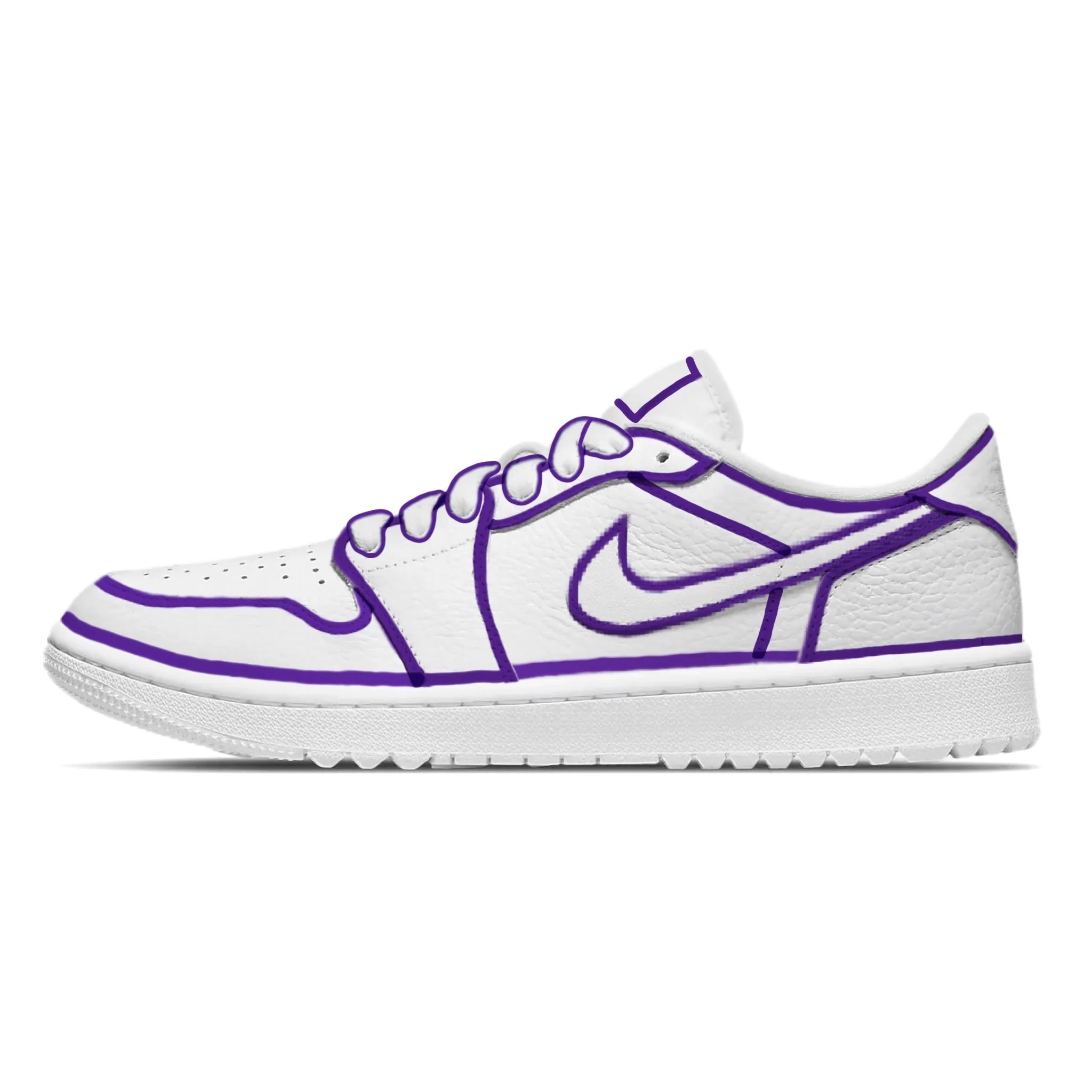 "Purple Lines" Jordan 1 Golf Shoes