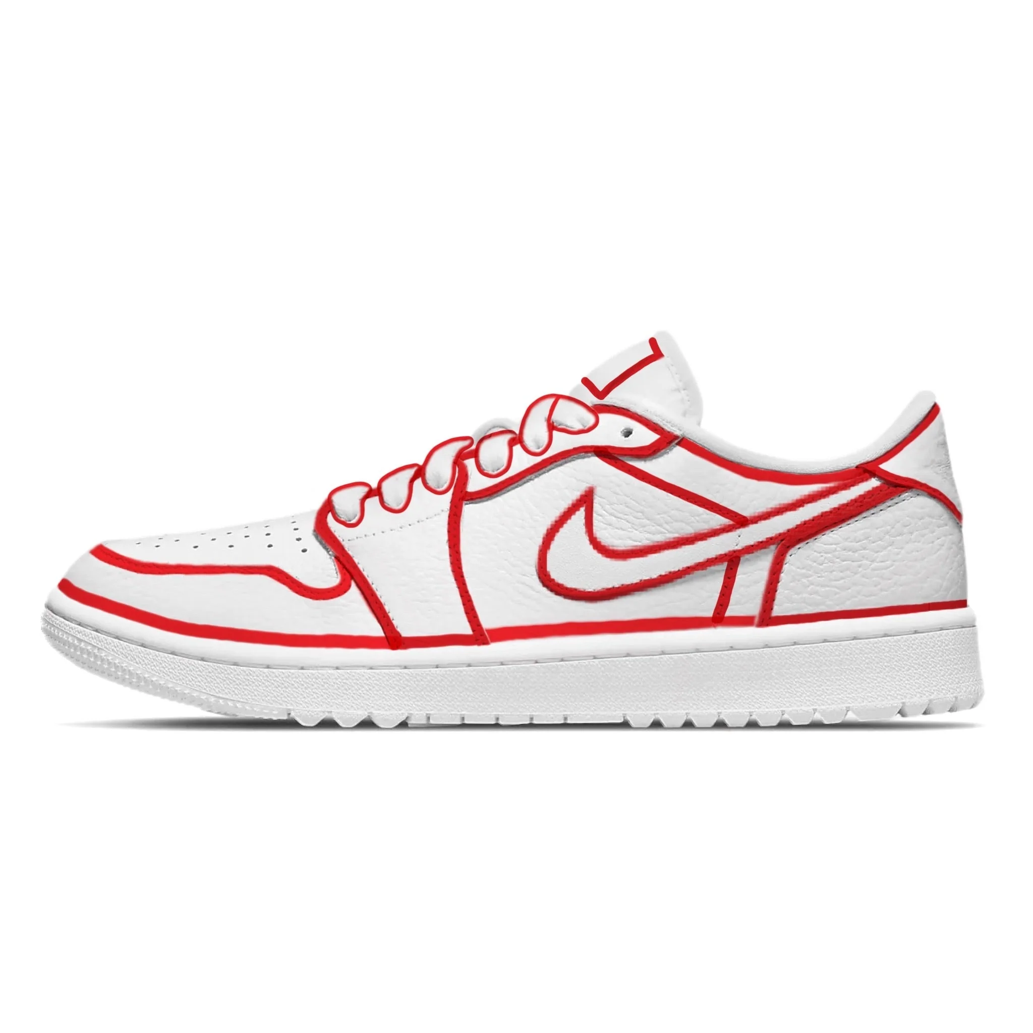 "Red Lines" Jordan 1 Golf Shoes