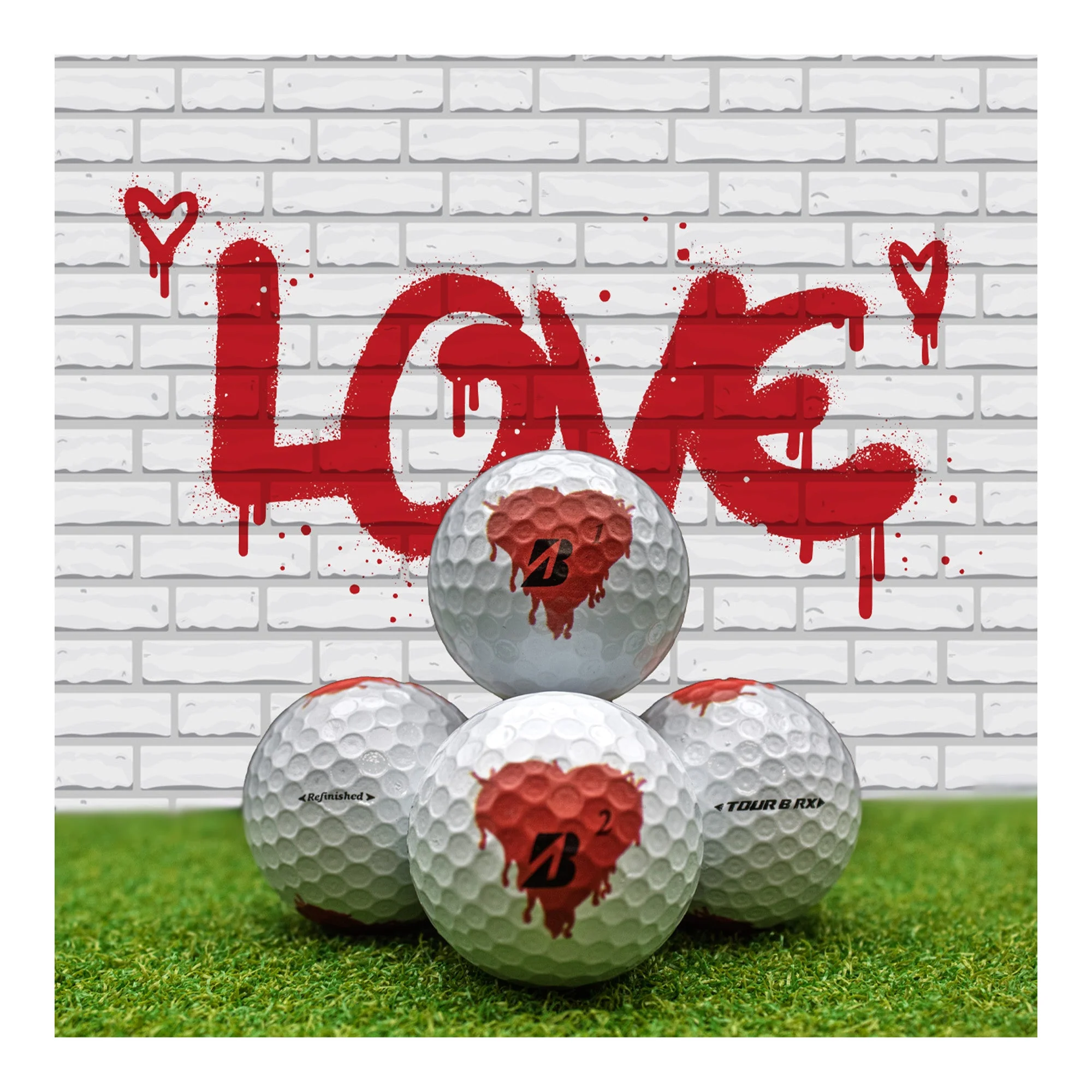 Refurbished Bridgestone Tour B RX Bleeding Hearts Golf Balls - Image 5