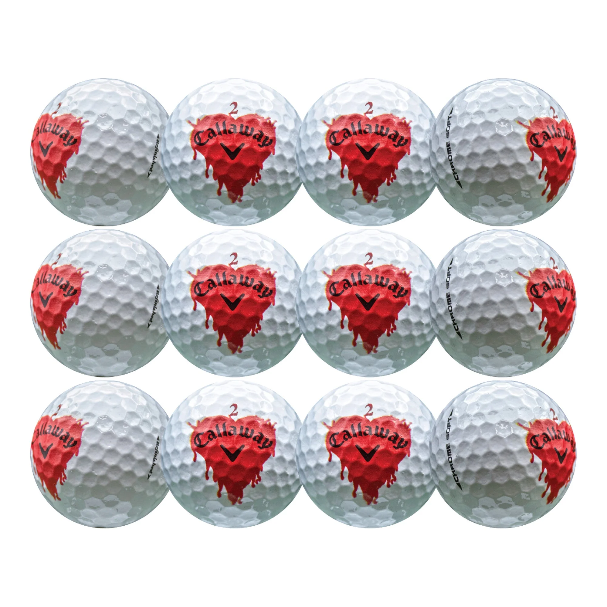 Refurbished Callaway Chrome Soft Bleeding Hearts Golf Balls - Image 4