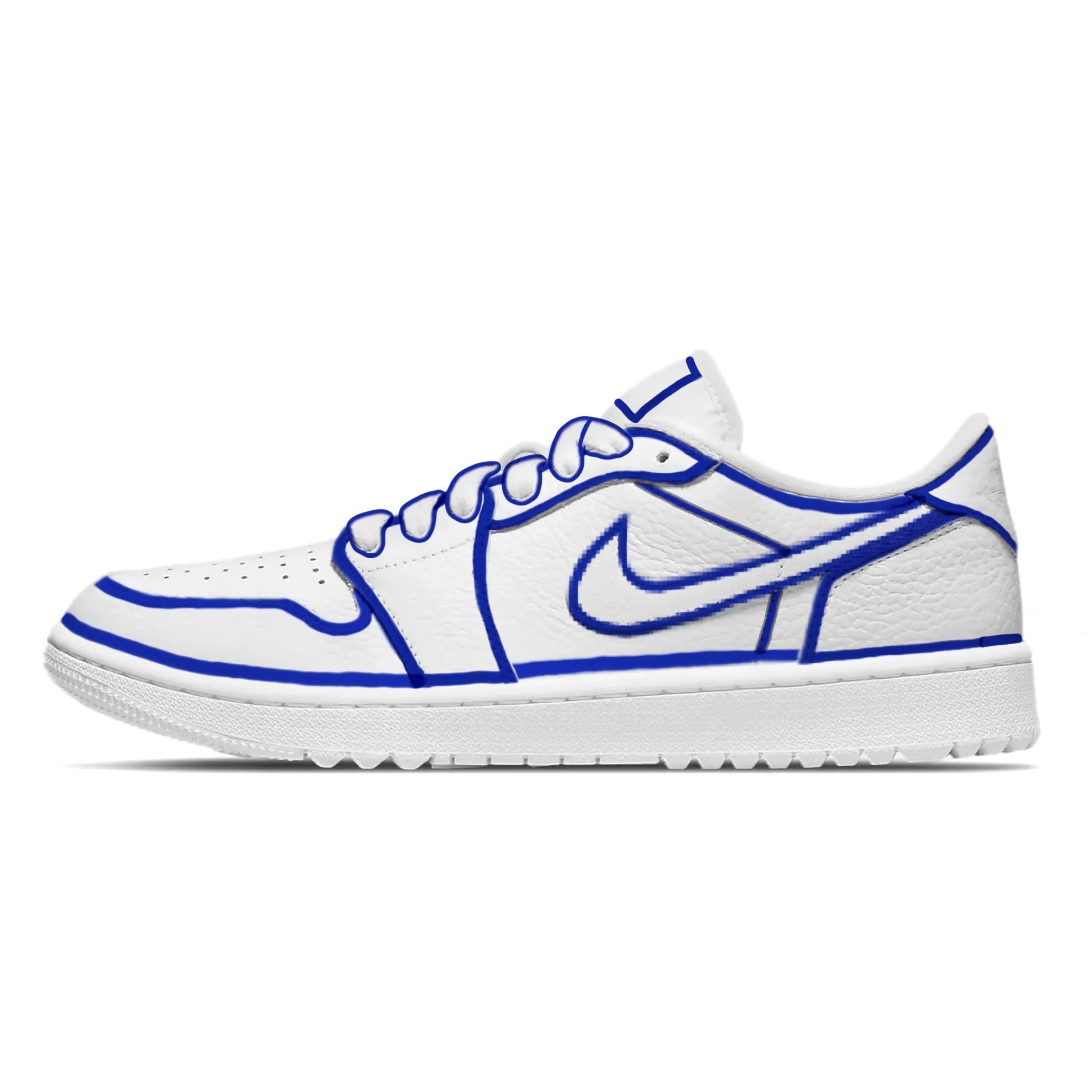 "Royal Blue Lines" Jordan 1 Golf Shoes