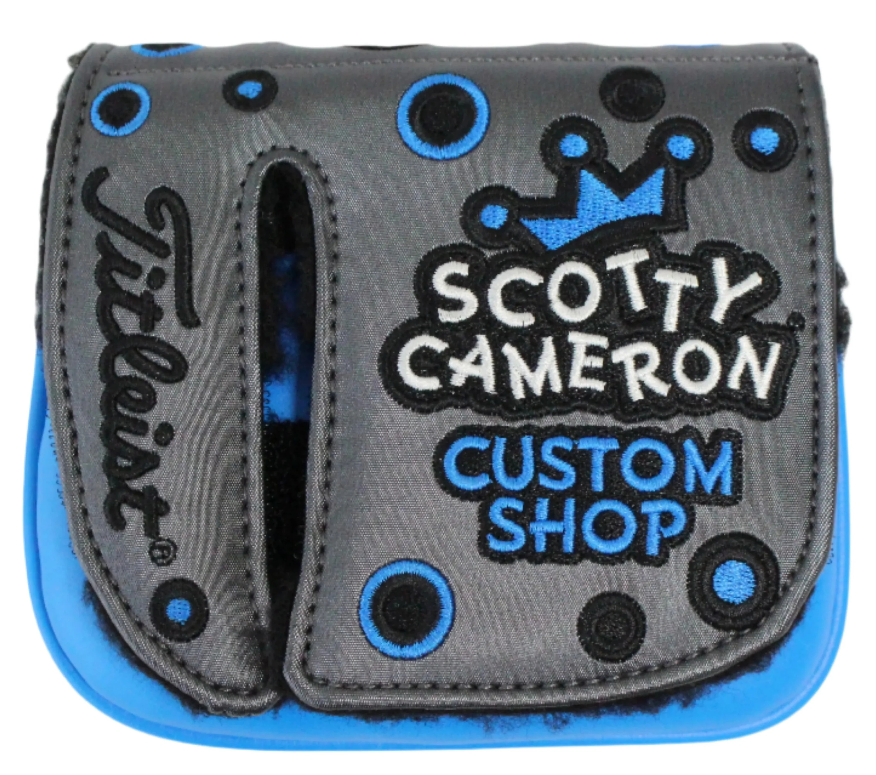 Scotty Cameron - 2019 Custom Shop Jackpot Johnny Charcoal & Blue Mid-Square Mallet Putter Headcover - Image 2