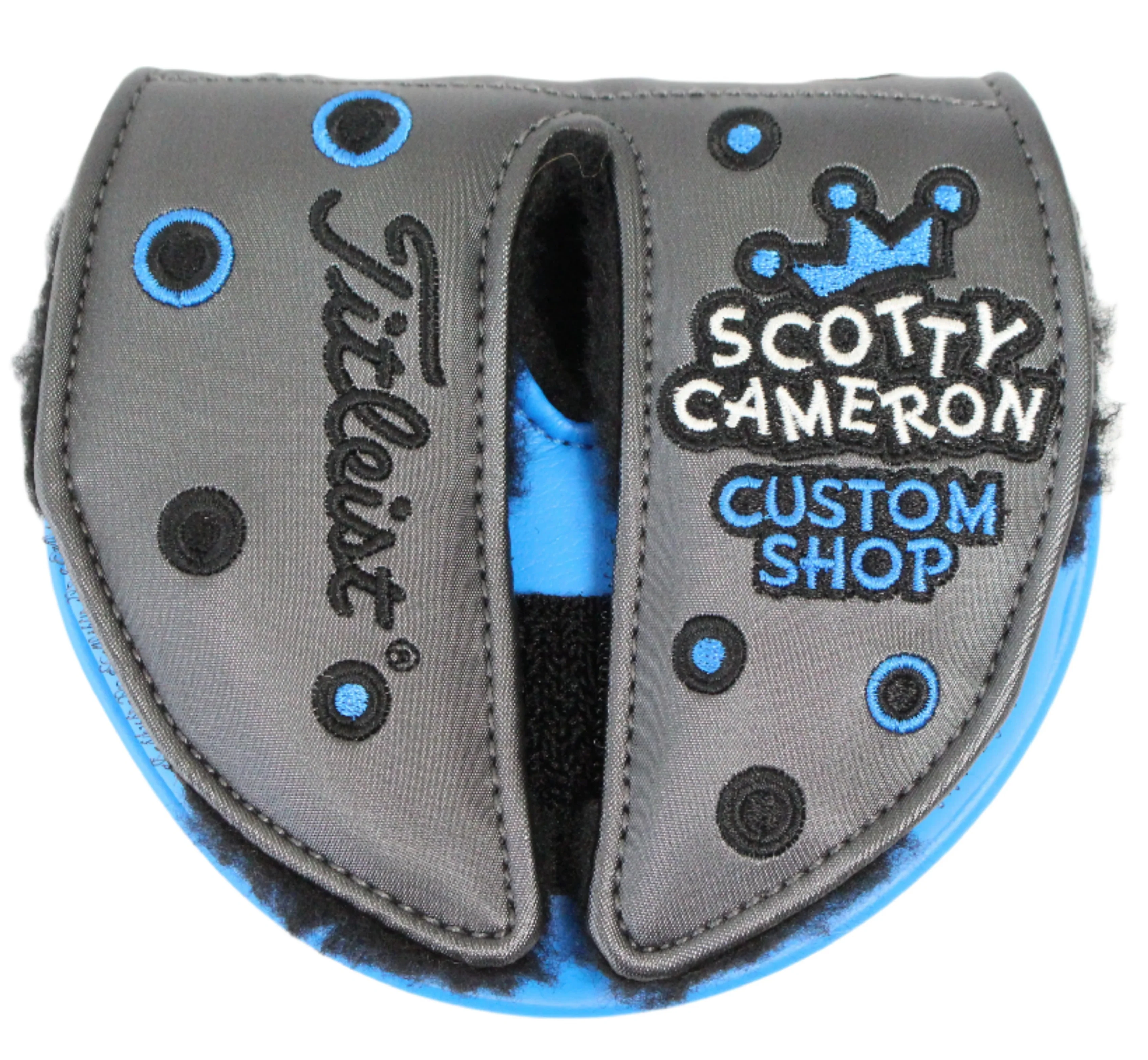 Scotty Cameron - 2019 Custom Shop Jackpot Johnny Charcoal & Blue Mid-Round Center-Shafted Mallet Putter Headcover - Image 2