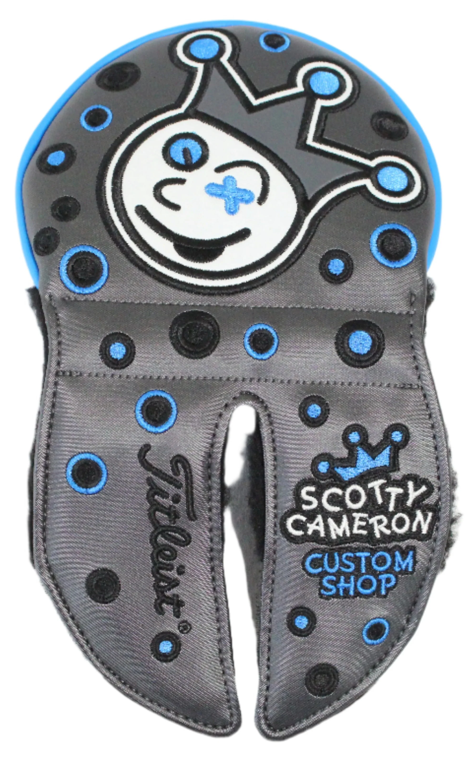 Scotty Cameron - 2019 Custom Shop Jackpot Johnny Charcoal & Blue Mid-Round Center-Shafted Mallet Putter Headcover - Image 3