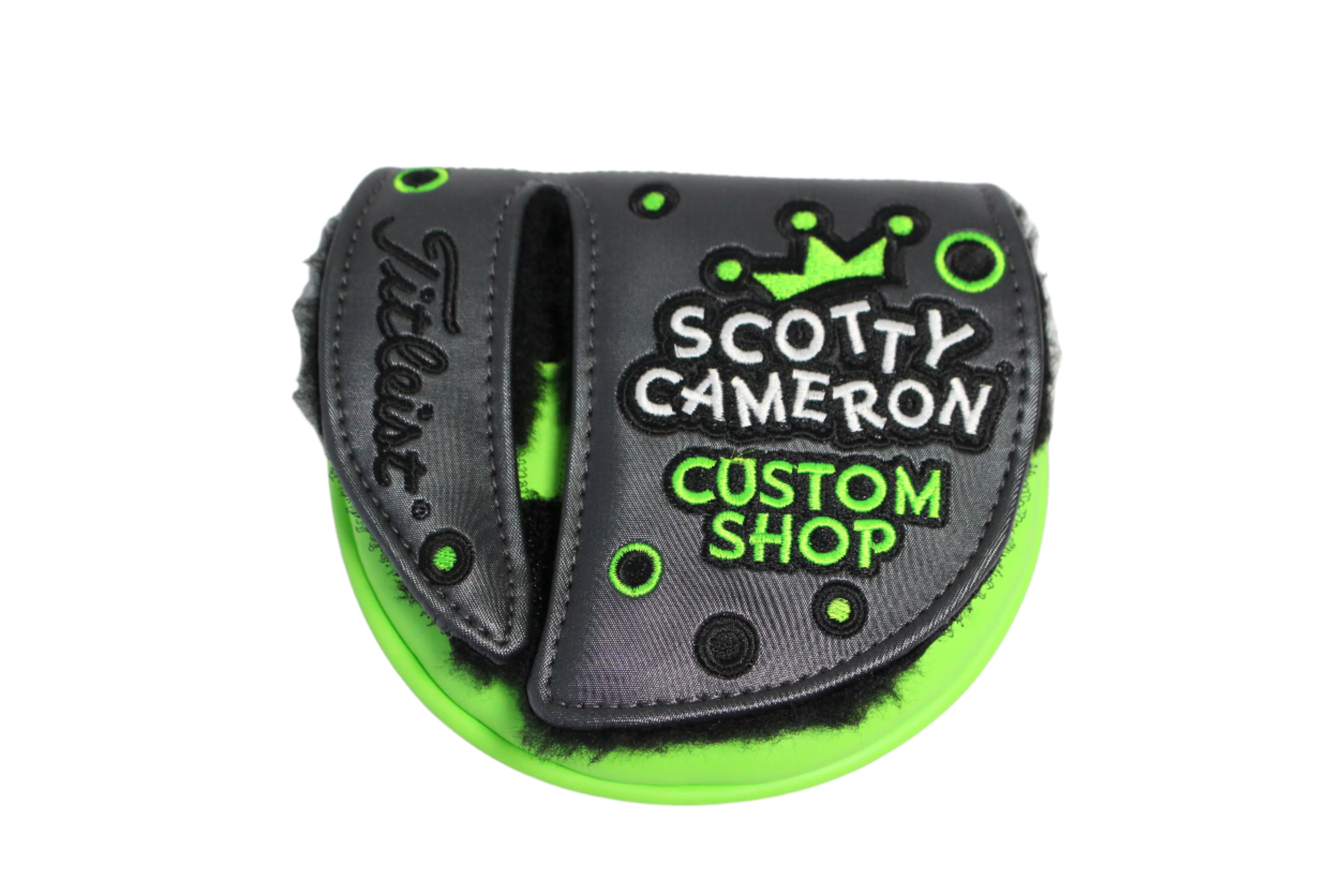 Scotty Cameron Custom Shop 2019 Jackpot Johnny Charcoal & Lime Green Mid-Round Mallet Putter Headcover - Image 2