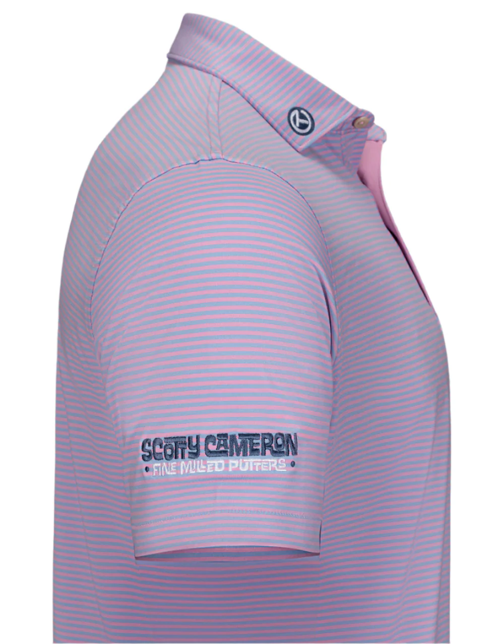 Scotty Cameron x Peter Millar - Men's Hales Performance "Circle T" Dog Pink Jersey Polo Shirt - Image 3
