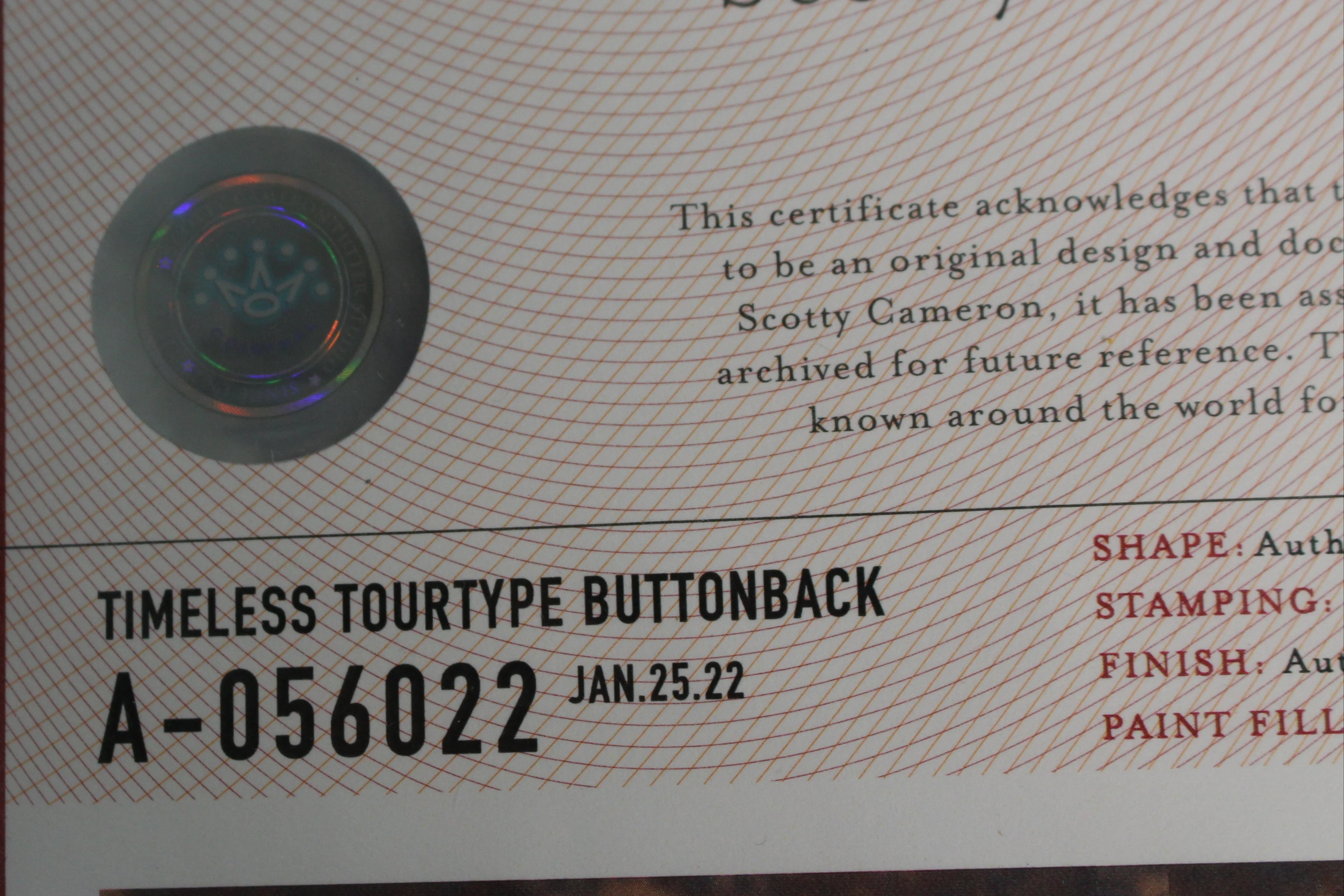 Scotty Cameron Tour Only SSS (Circle T) ButtonBack Teryllium Blade Putter - Image 7