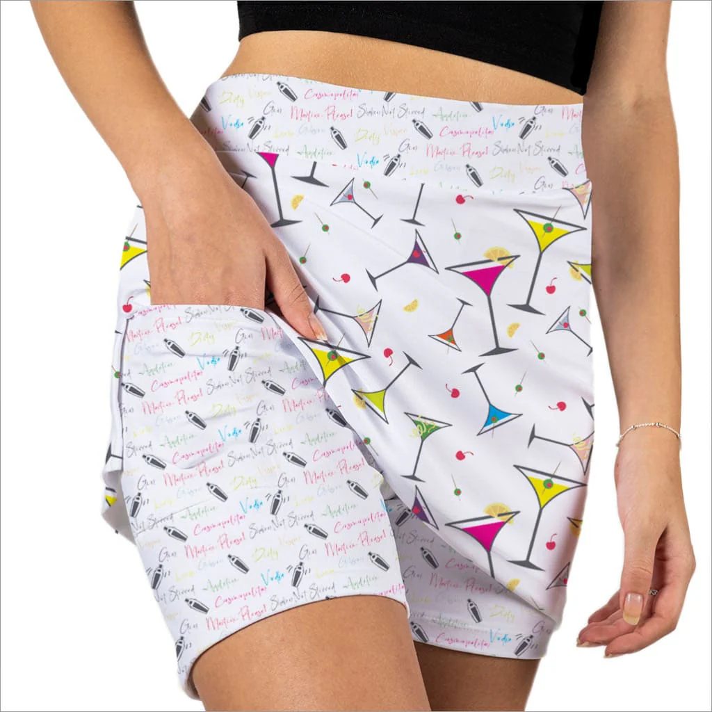 SHAKEN NOT STIRRED MARTINI PRINT SKORT - Image 2