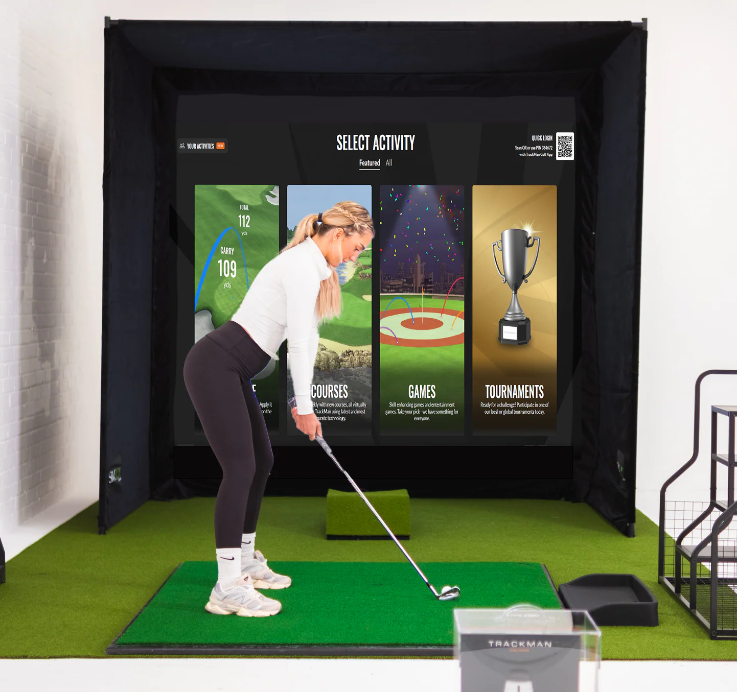 SimBox Golf Simulator Enclosure - 7 sizes, Pro + Impact Screen and Frame INCLUDES FREE SIDE BARRIERS - Image 3
