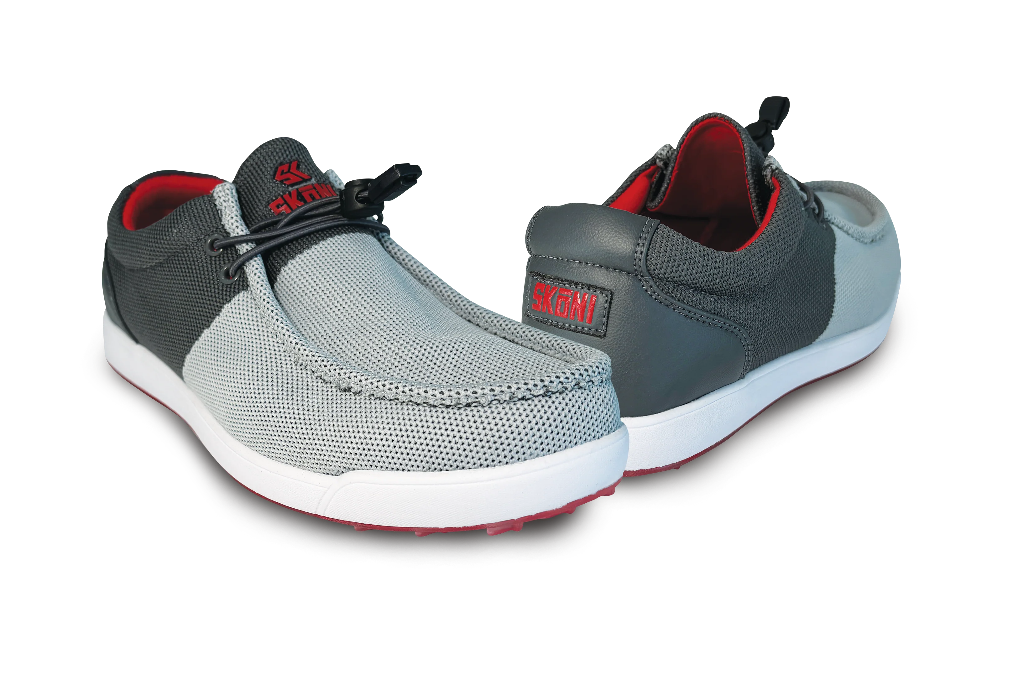 SKŌNI Men's Golf Shoe Waterproof- Grey/Red - Image 2