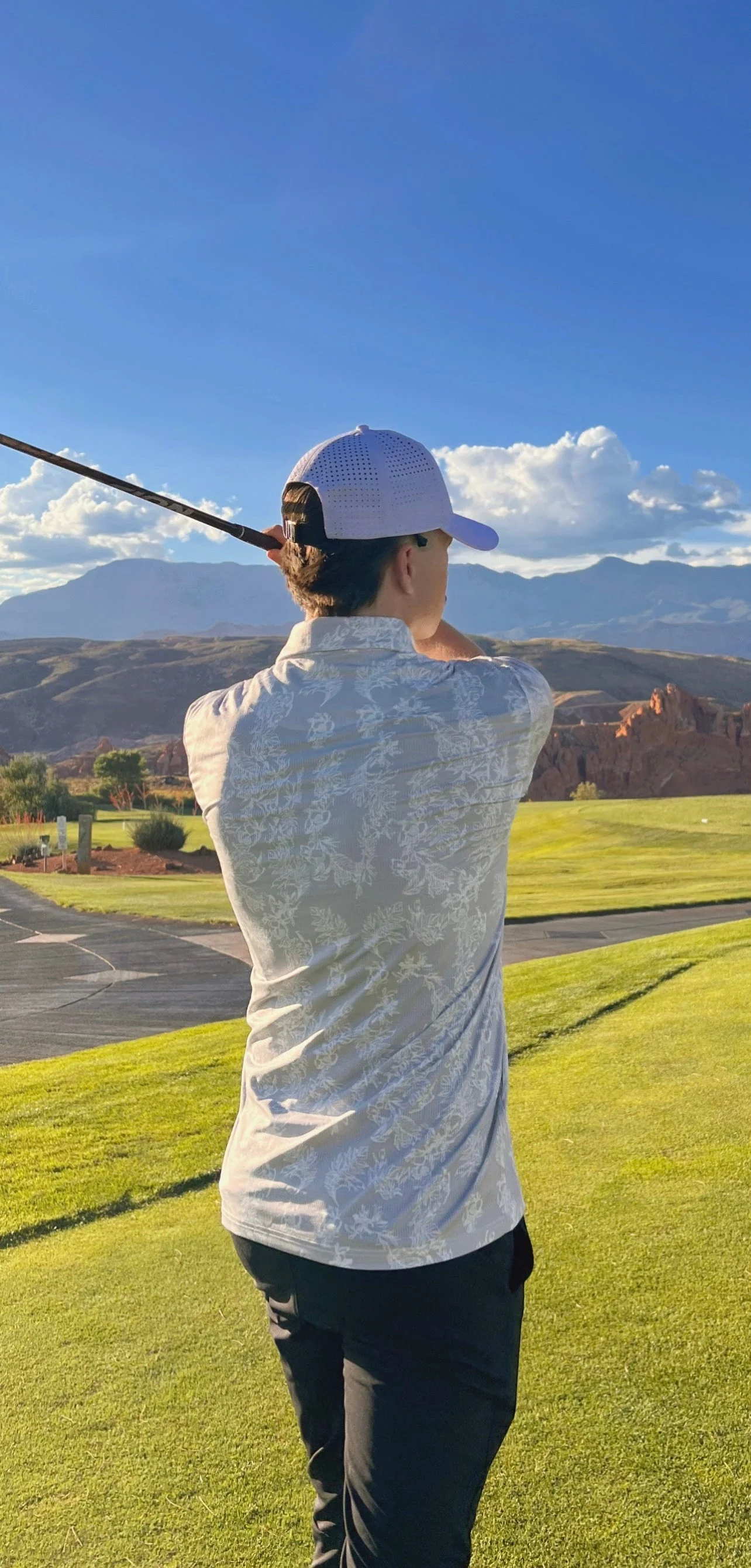 Flipping Birdies - Smoked Floral Golf Polo - Image 4
