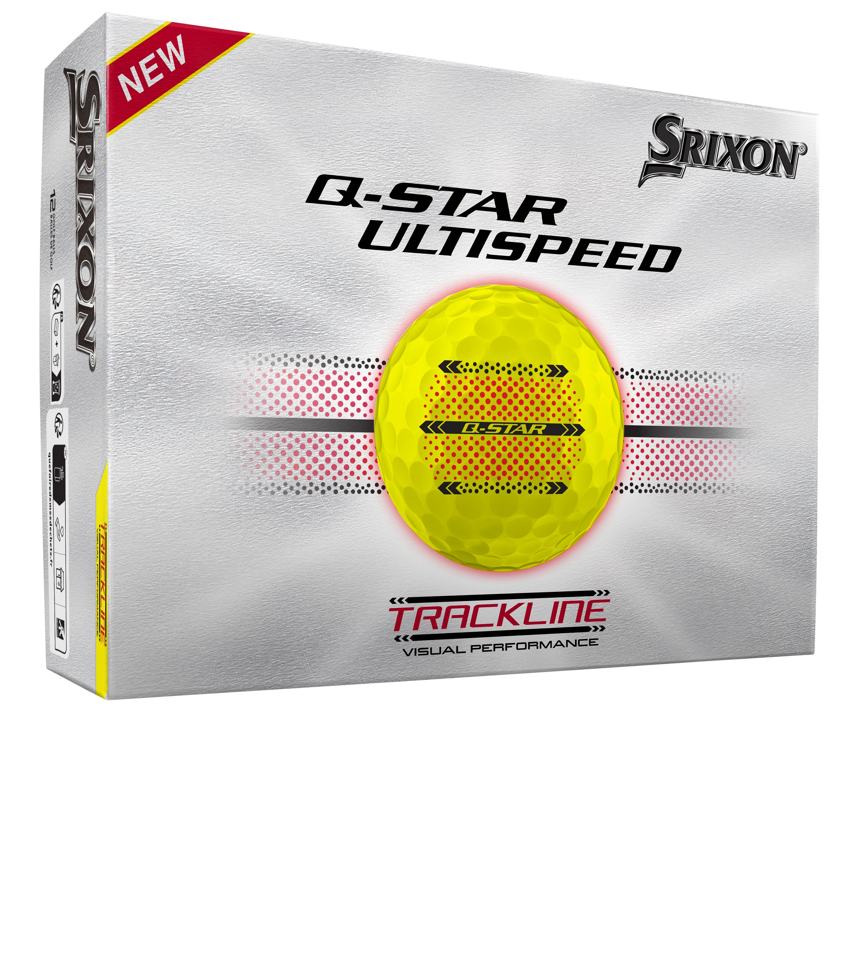 Srixon 2026 Q-Star Ultispeed TrackLine Yellow Golf Balls