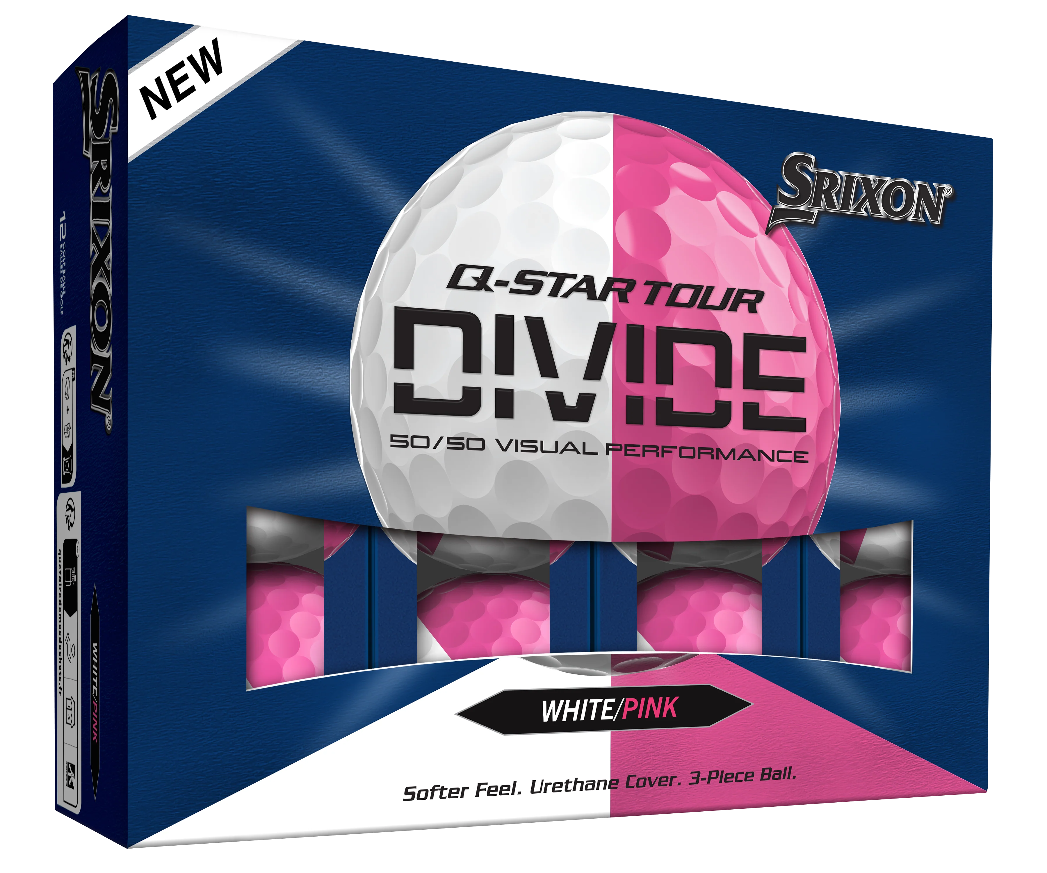 Srixon Q-Star Tour 6 Divide 2026 White/Pink Golf Balls