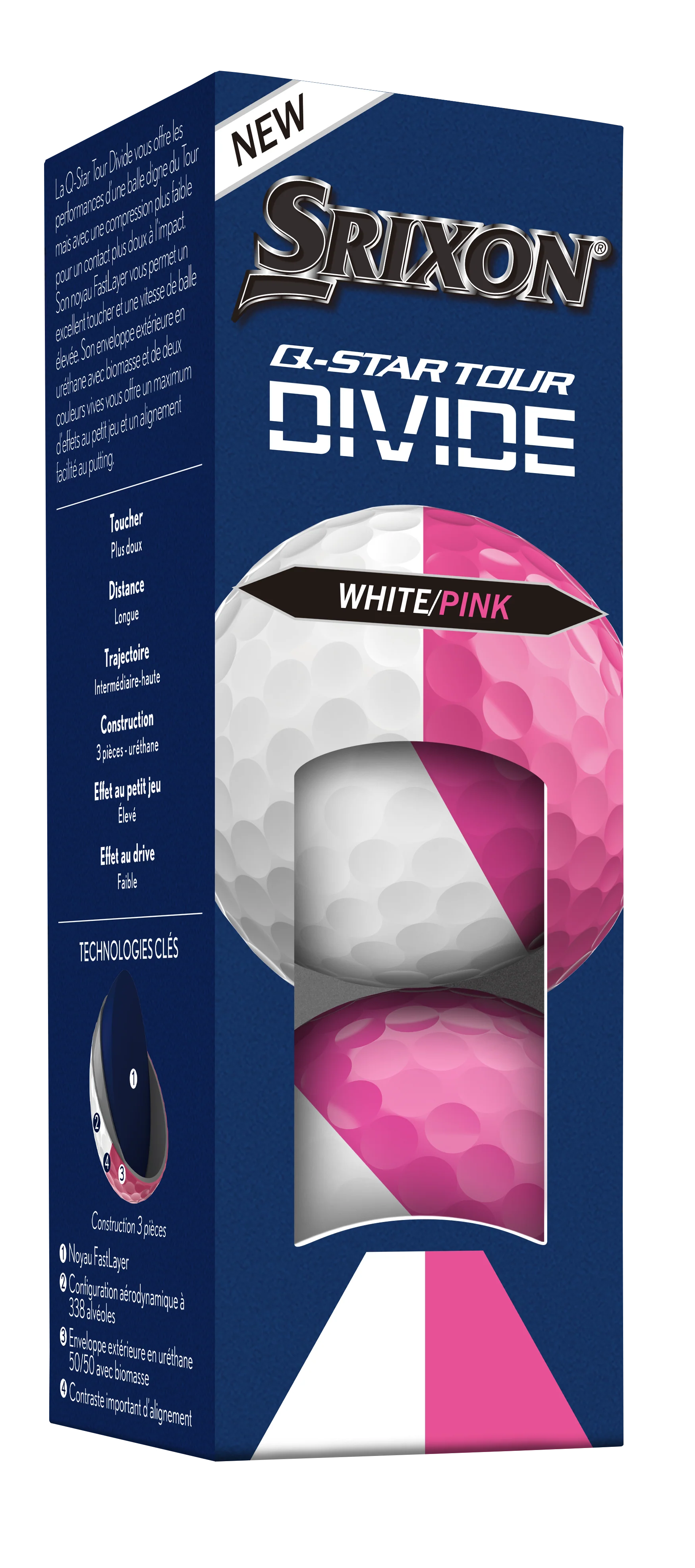 Srixon Q-Star Tour 6 Divide 2026 White/Pink Golf Balls - Image 2