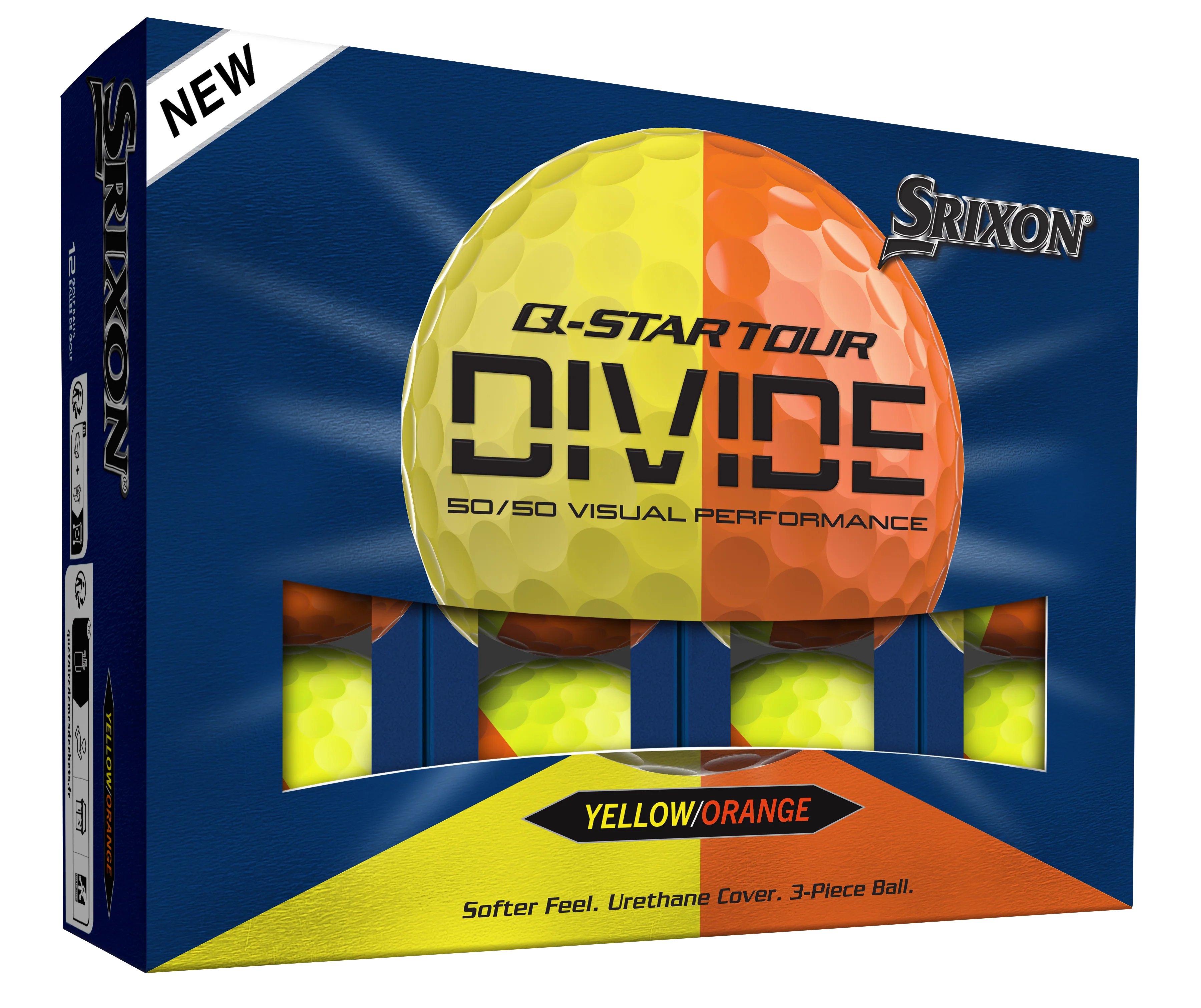 Srixon Q-Star Tour 6 Divide 2026 Yellow/Orange Golf Balls