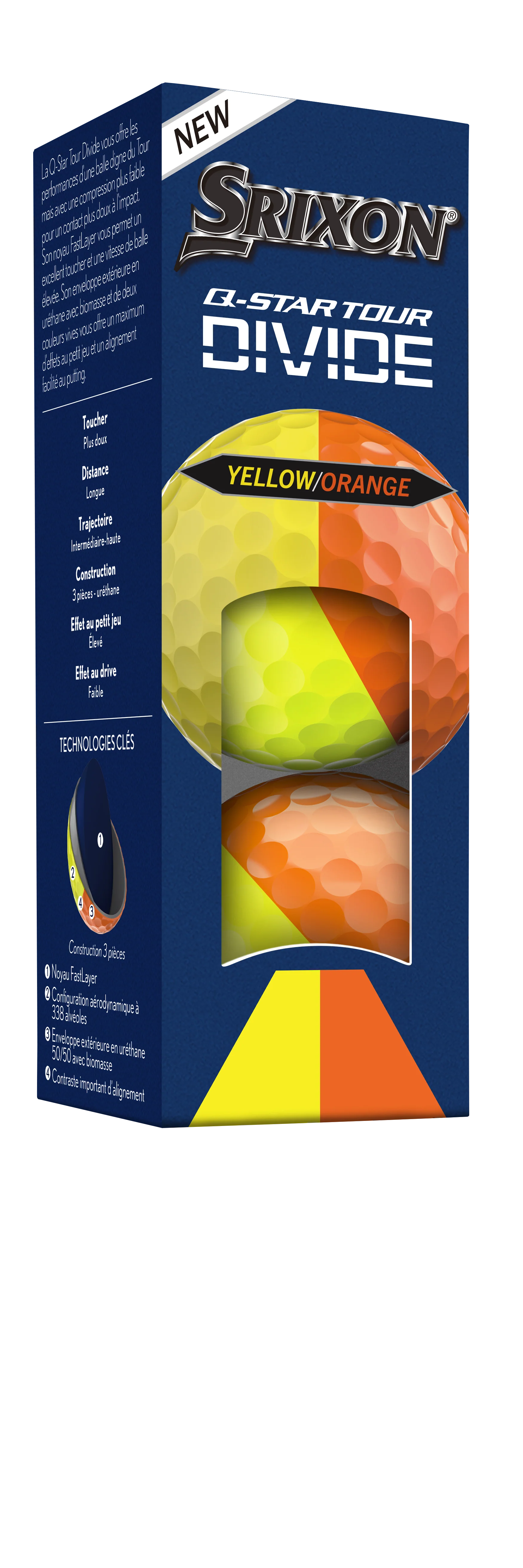 Srixon Q-Star Tour 6 Divide 2026 Yellow/Orange Golf Balls - Image 2