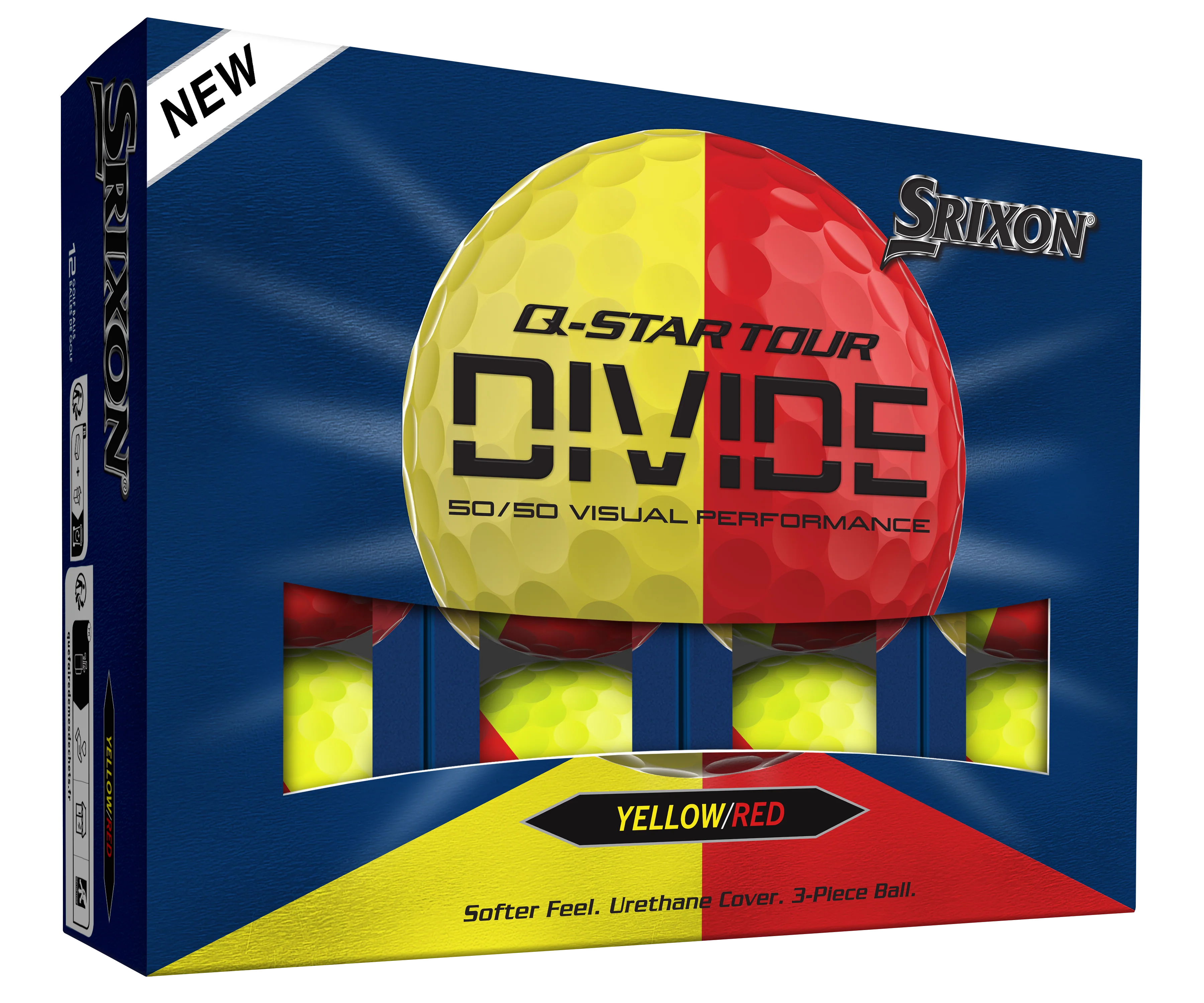 Srixon Q-Star Tour 6 Divide 2026 Yellow/Red Golf Balls