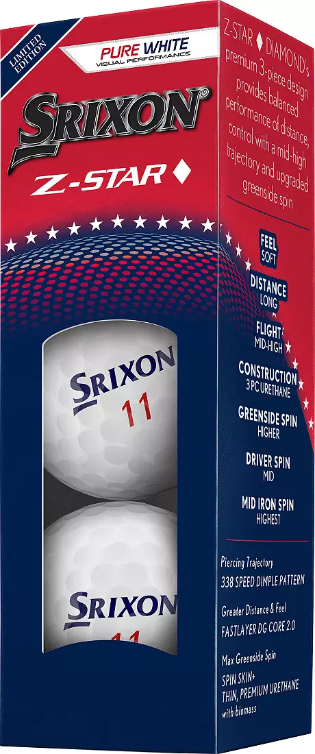 Srixon Z-Star Diamond Limited Edition USA 2025 Pure White Golf Balls - Image 5