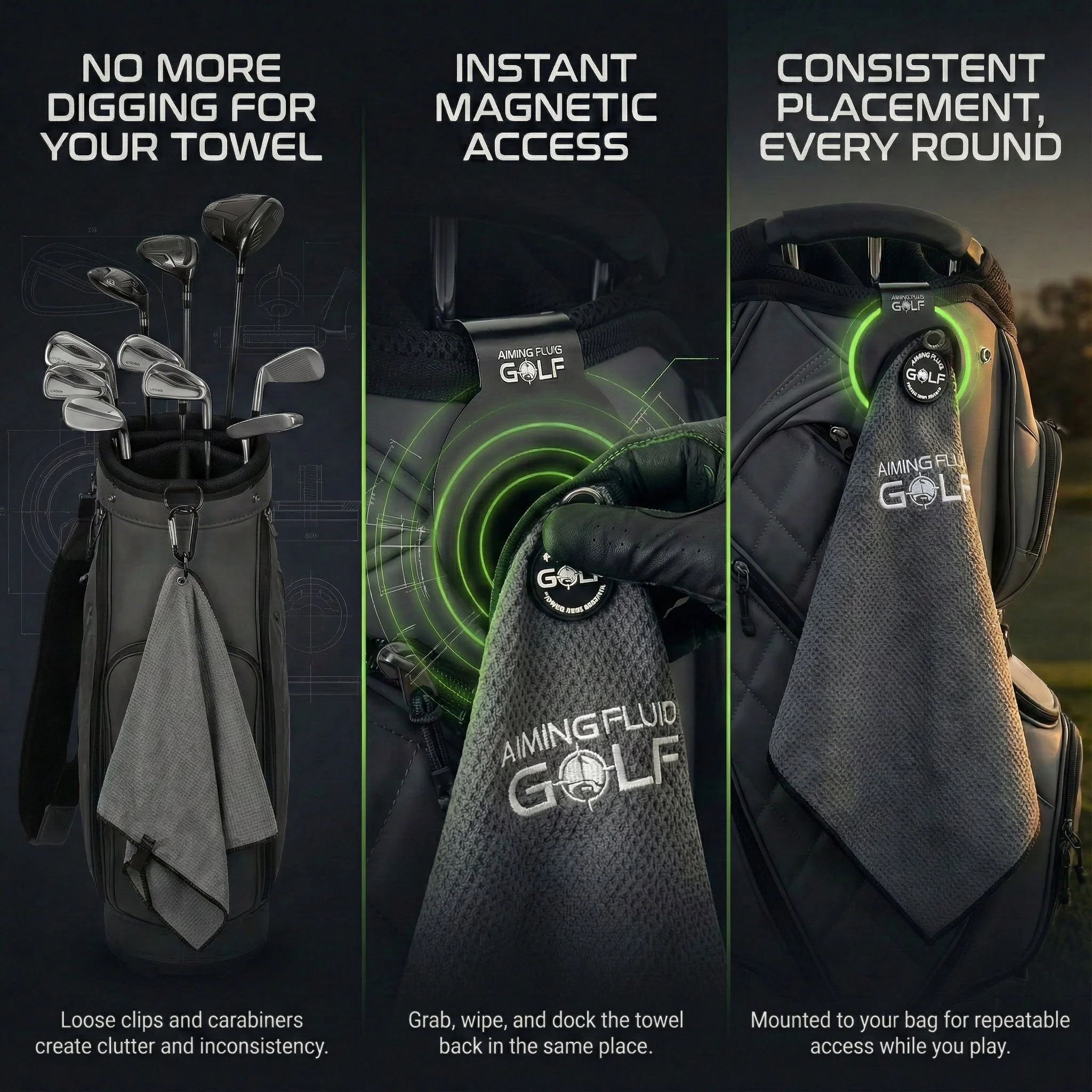 Stubby Magnetic Golf Towel + Landing Pad System - Image 2