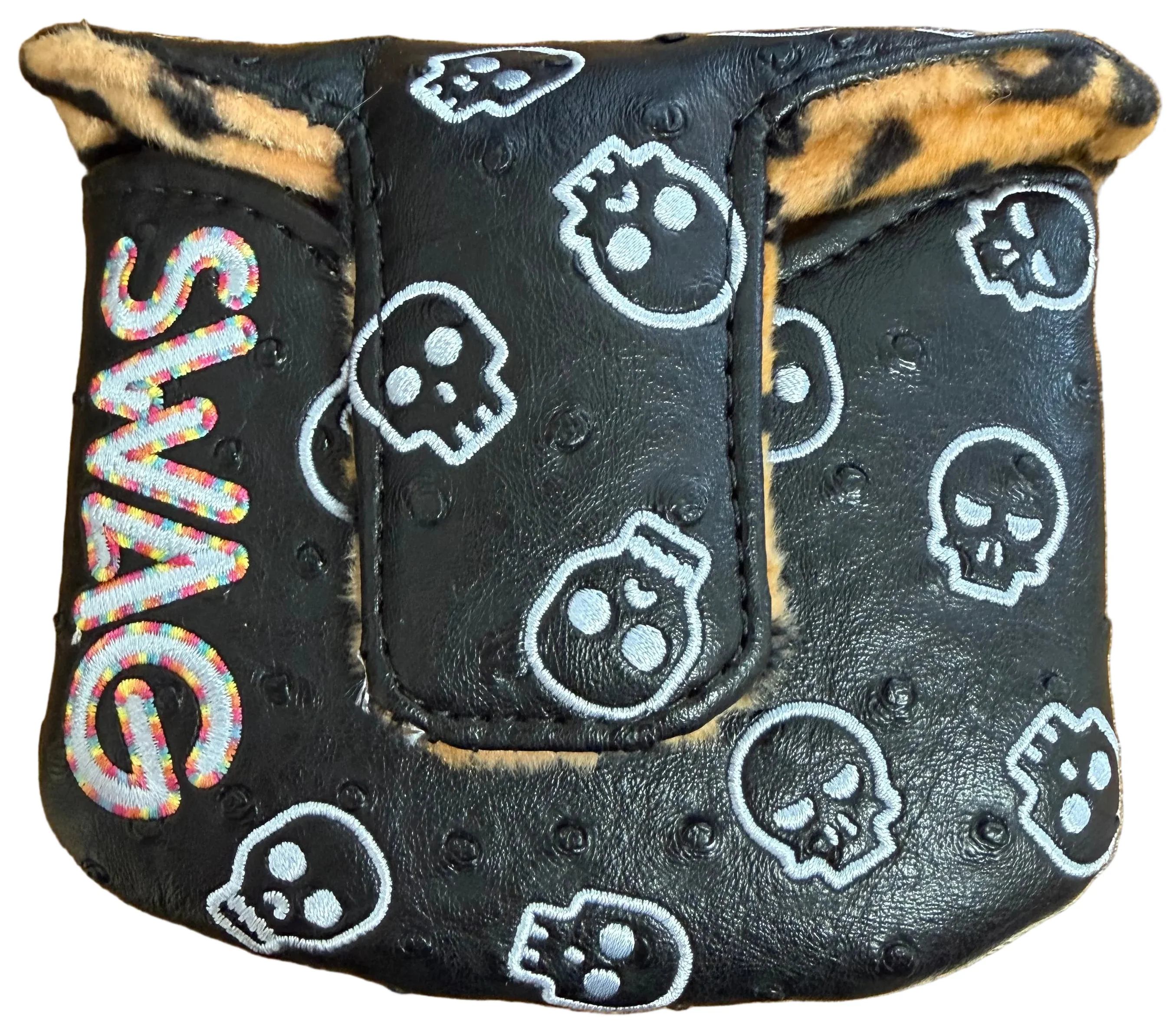 Swag Golf - Black/White Candy Skull Mallet Putter Headcover *opened, no bag* - Image 2