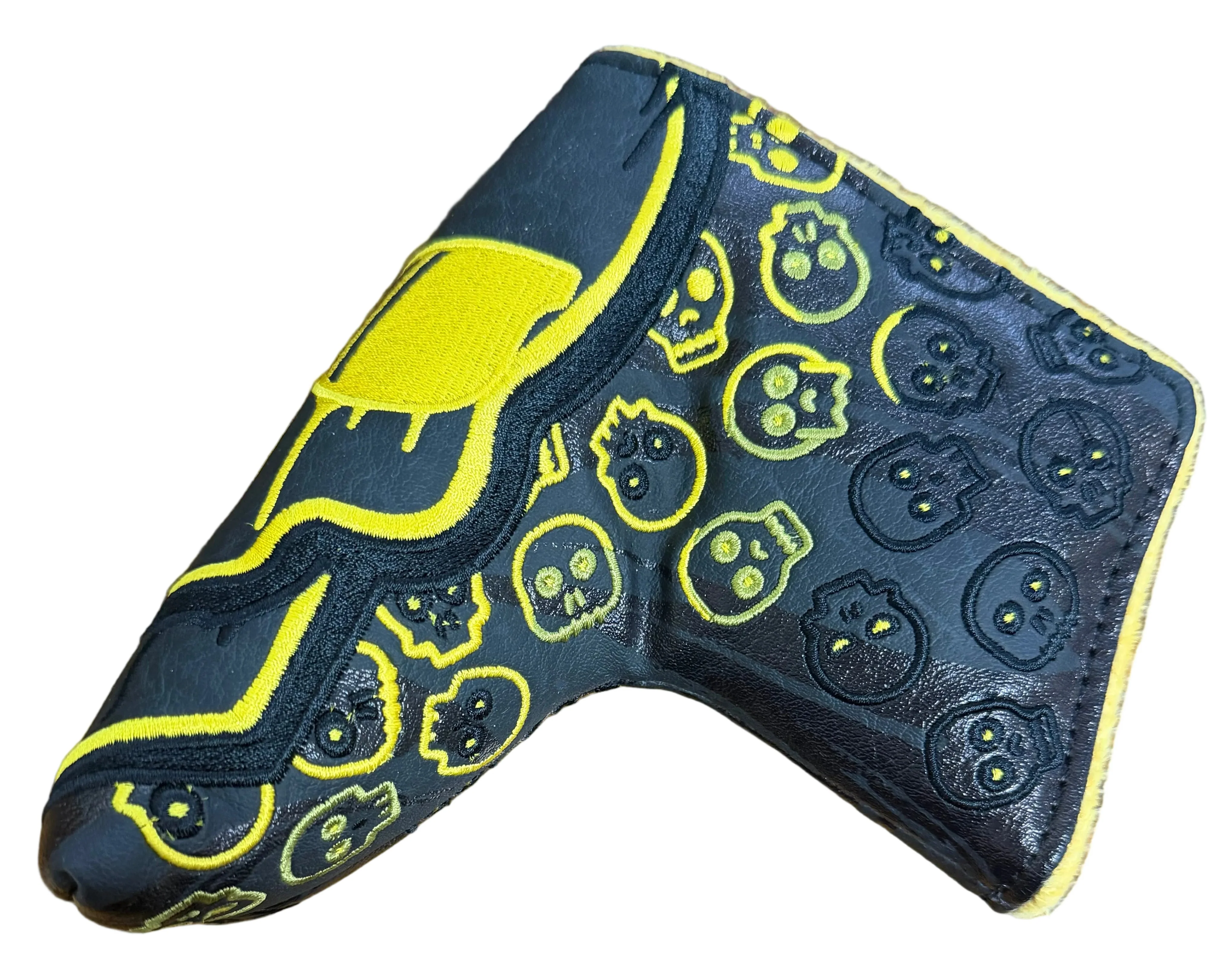 Swag Golf - Black/Yellow Melting Skull Blade Putter Headcover *opened, no bag* - Image 2