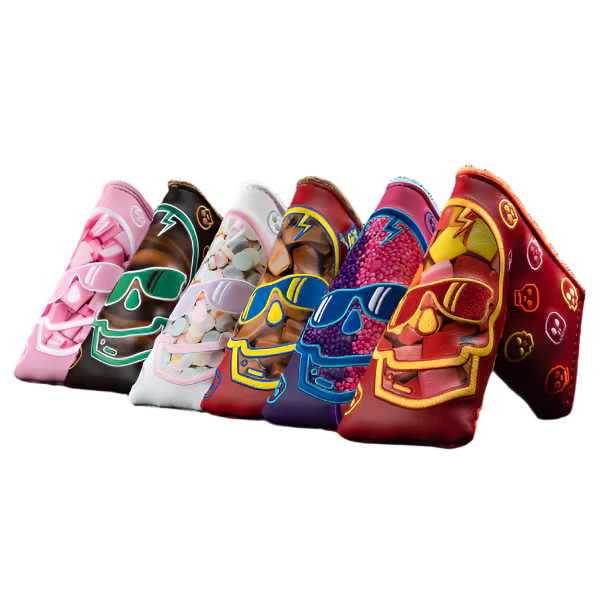 Swag Golf - Candy (Starburst) Red Skulls Blade Putter Headcover *opened, no bag* - Image 2