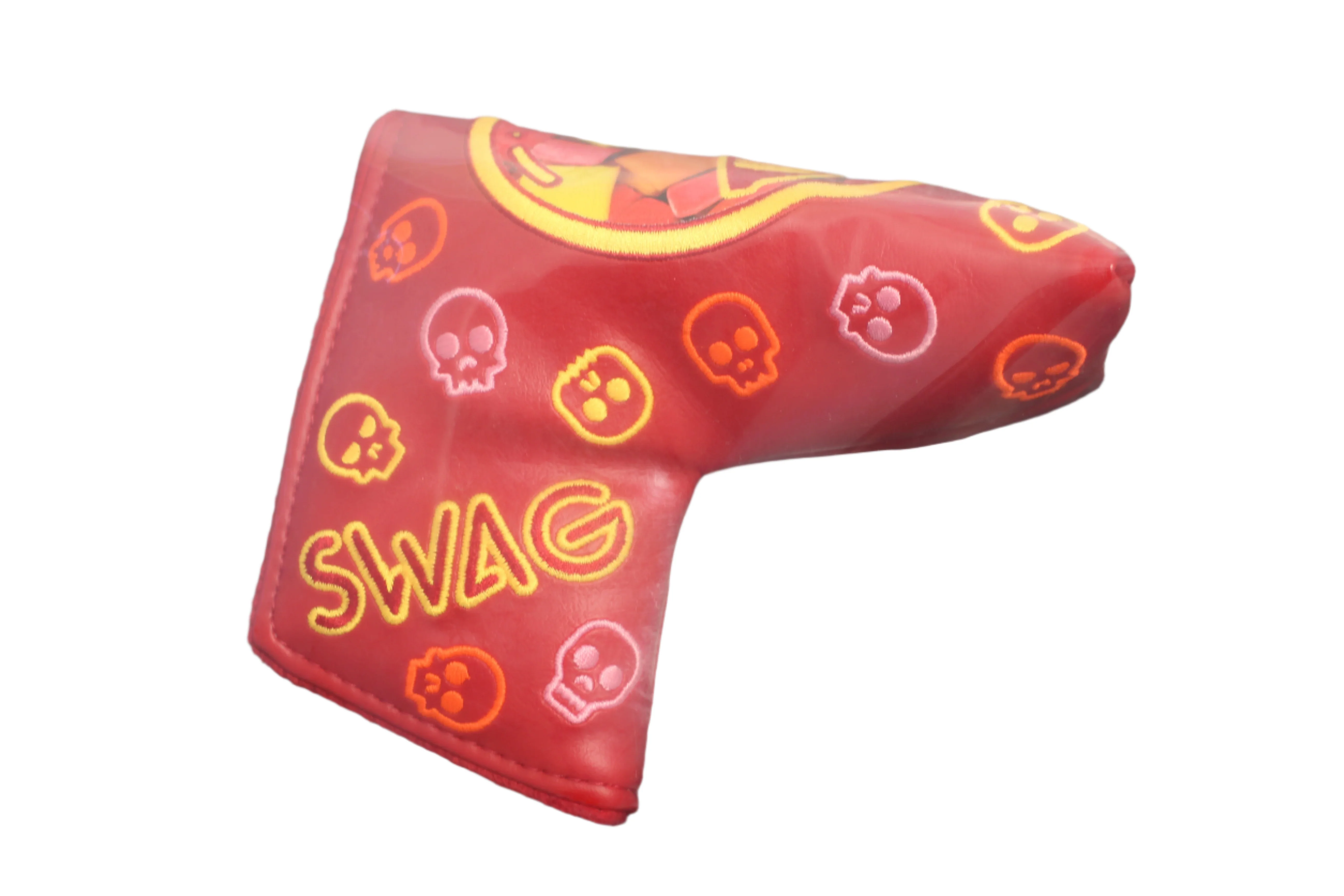 Swag Golf - Candy (Starburst) Red Skulls Blade Putter Headcover *opened, no bag* - Image 4