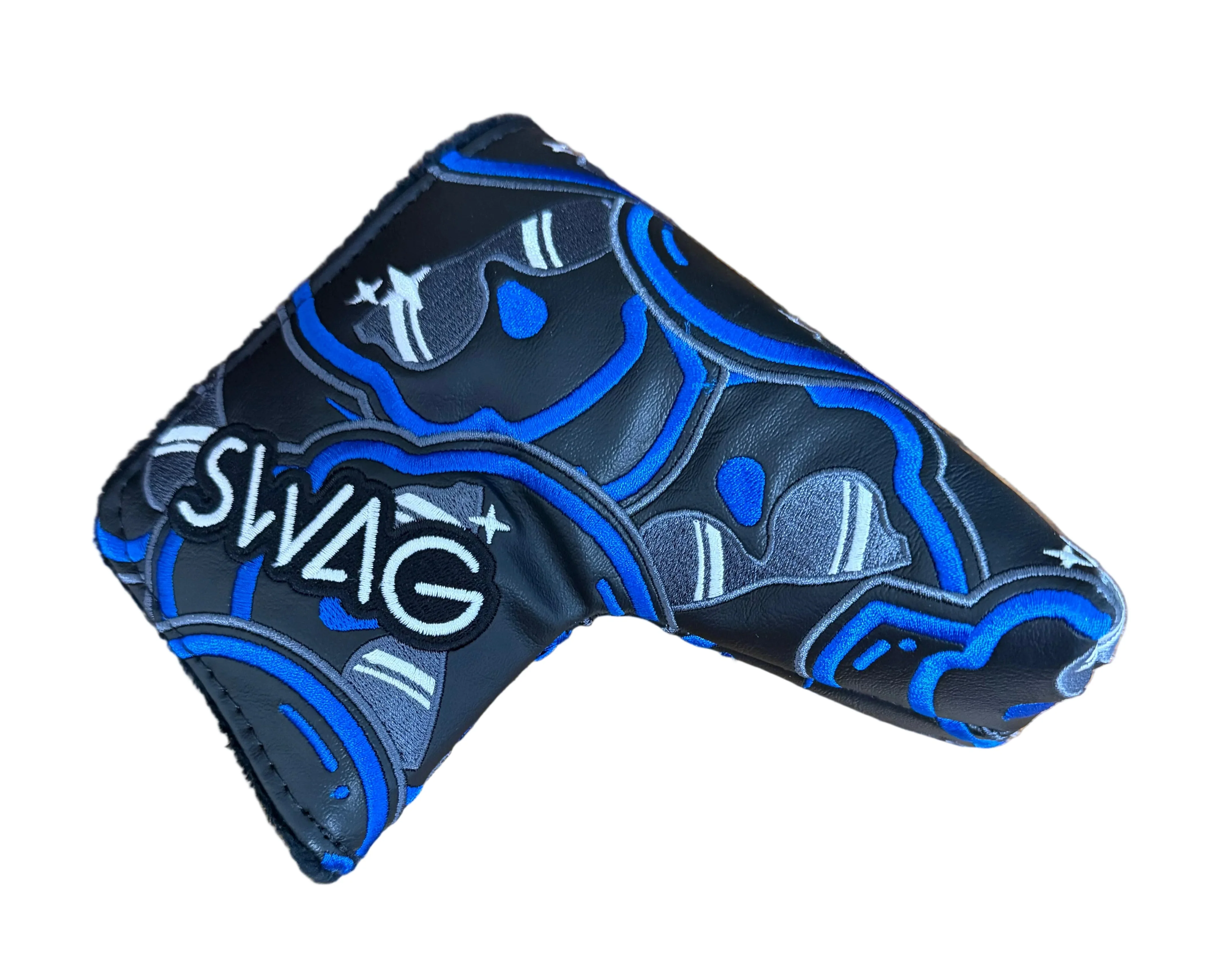 Swag Golf - Dazzlin' Skull Blue/White/Black Blade Putter Headcover *opened, no bag*