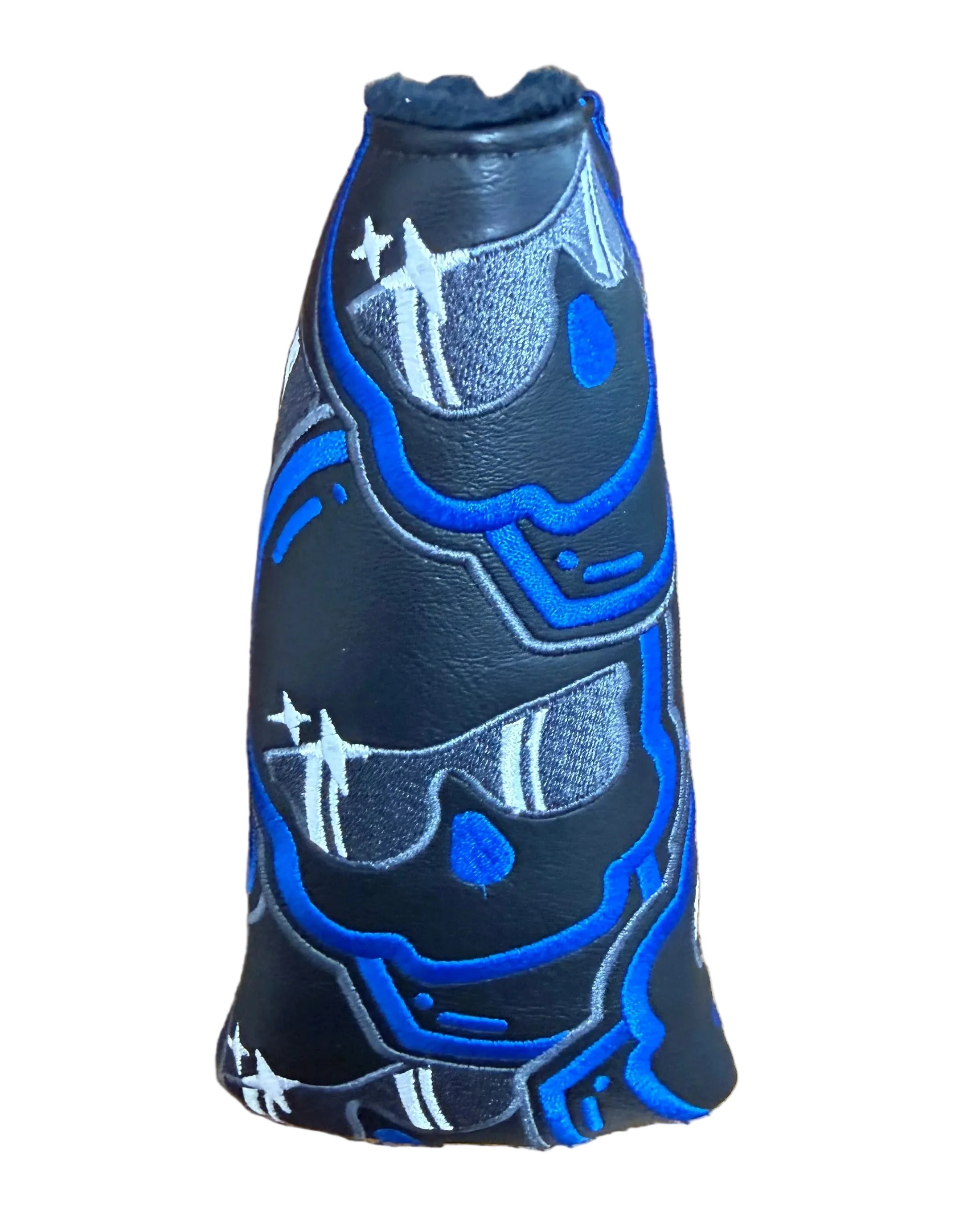 Swag Golf - Dazzlin' Skull Blue/White/Black Blade Putter Headcover *opened, no bag* - Image 3