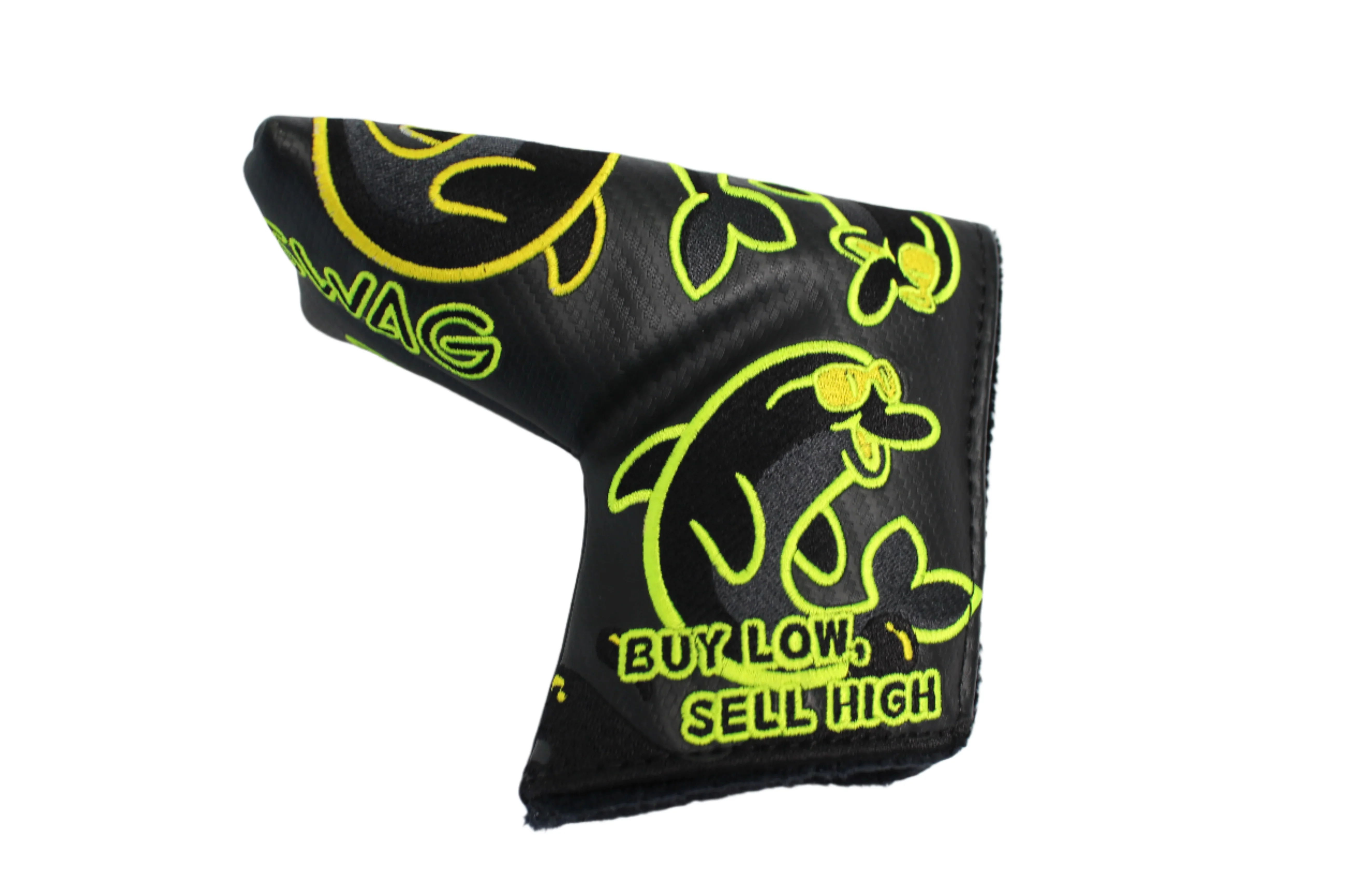 Swag Golf - Flipper Yellow Buy Low Sell High *opened, no bag* Blade Putter Headcover - Image 2
