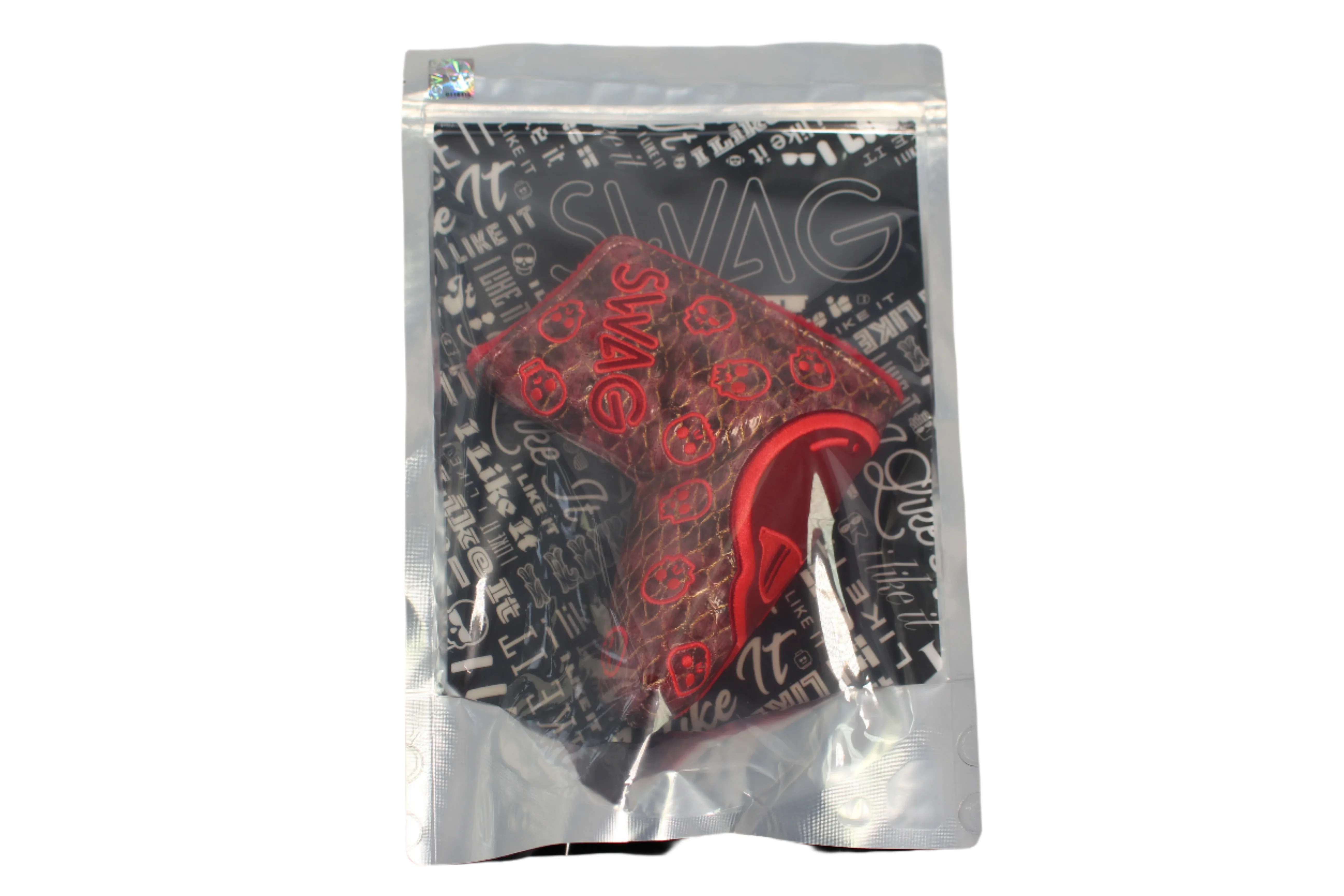 Swag Golf - Greatest Hits Skulls Red/Gold Blade Putter Headcover - Image 2