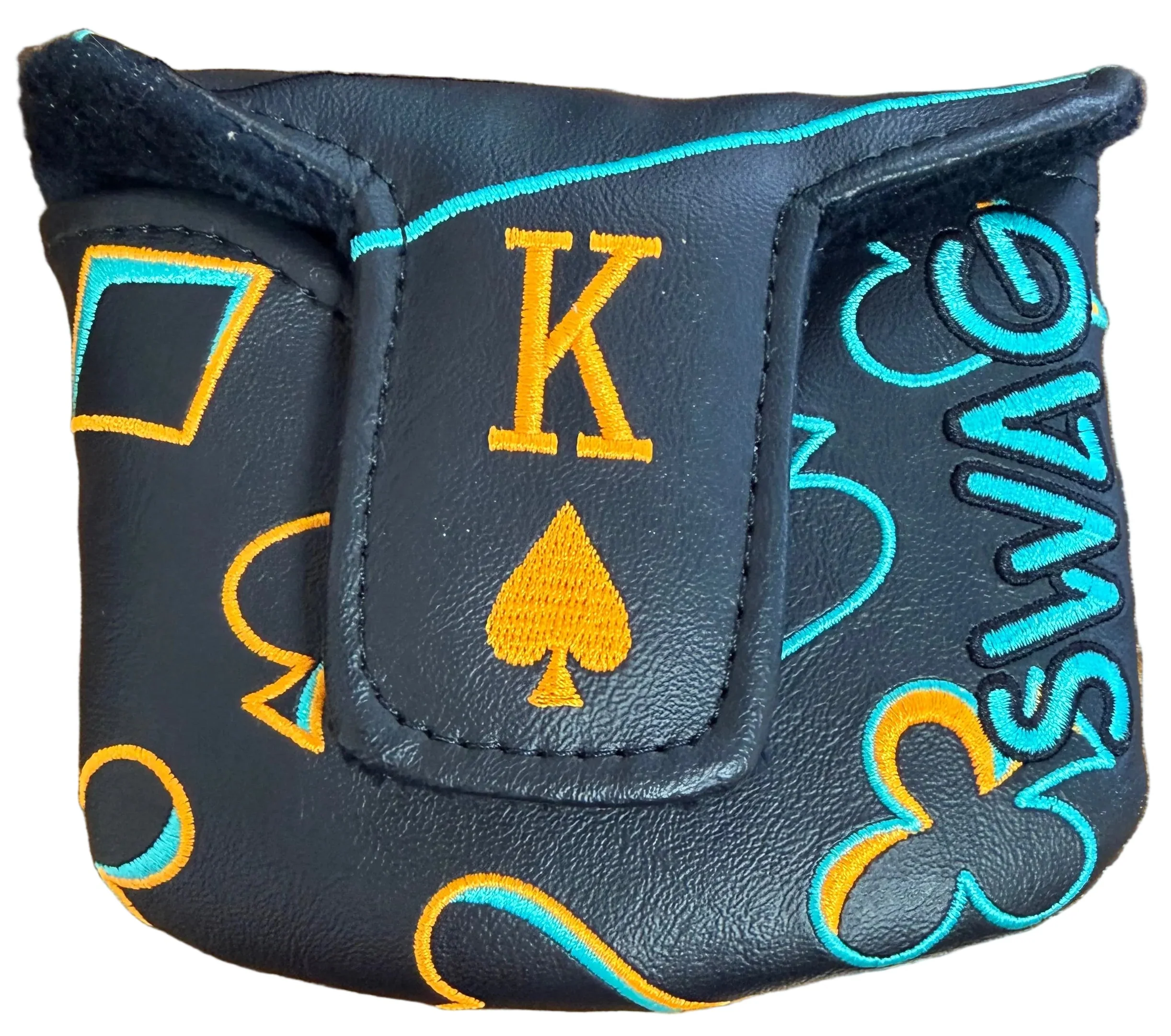 Swag Golf - Neon Blue/Orange King Mallet Putter Headcover *opened, no bag* - Image 4