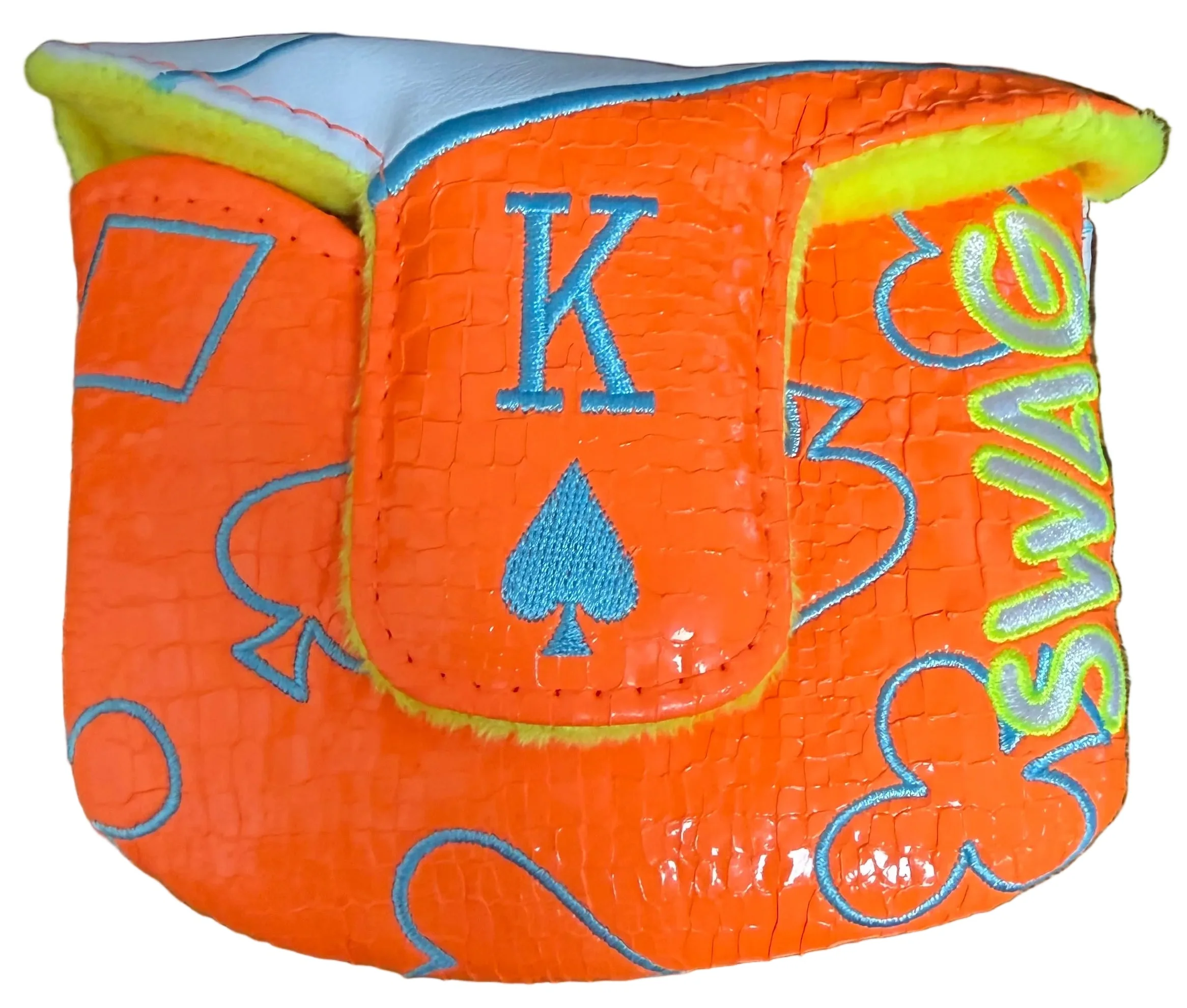 Swag Golf - Neon King Orange/Yellow/Blue/White Mallet Putter Headcover *opened, no bag* - Image 4