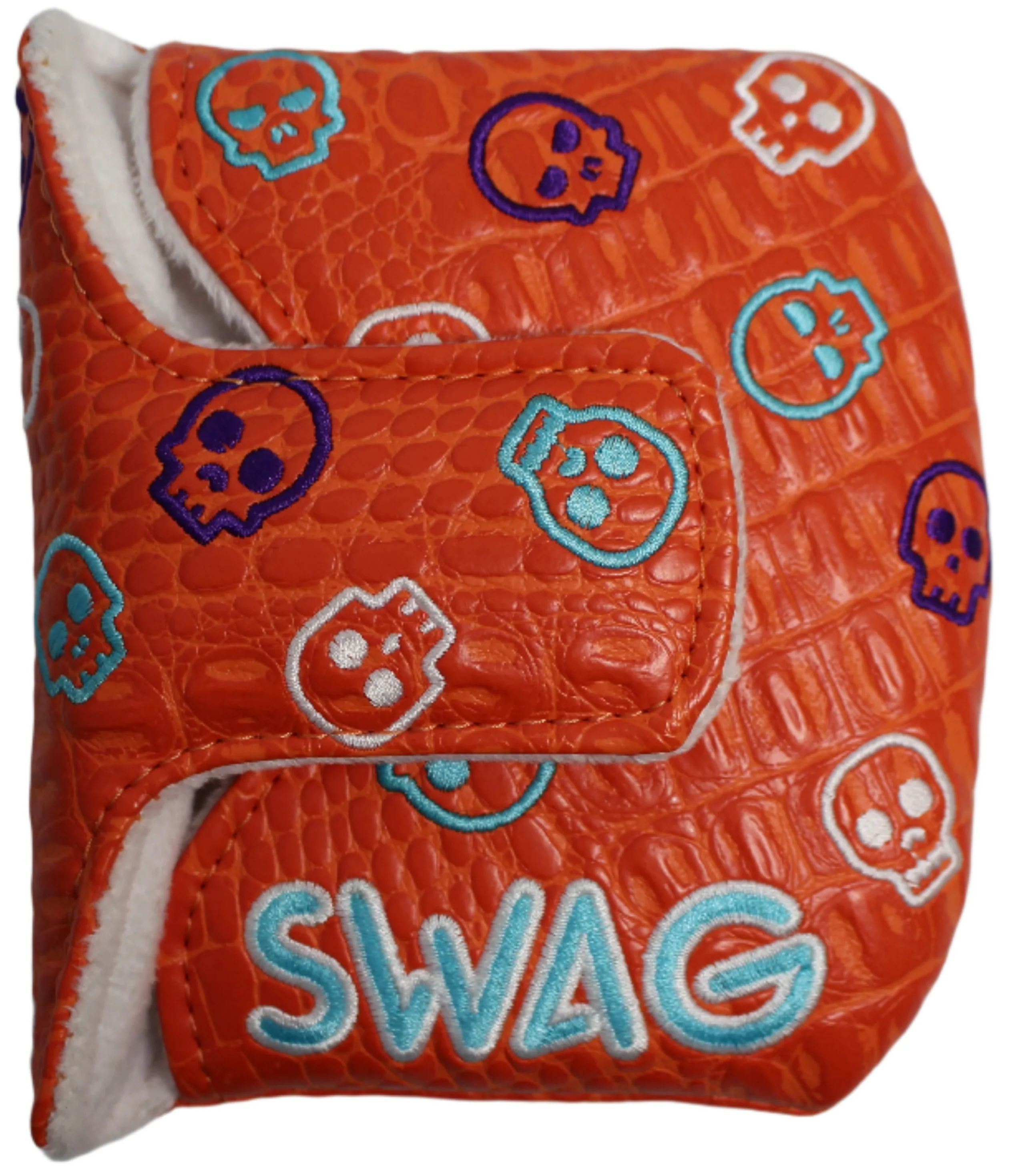 Swag Golf - Skulls Orange/Pink/Blue Mallet Putter Headcover *opened, no bag* - Image 2