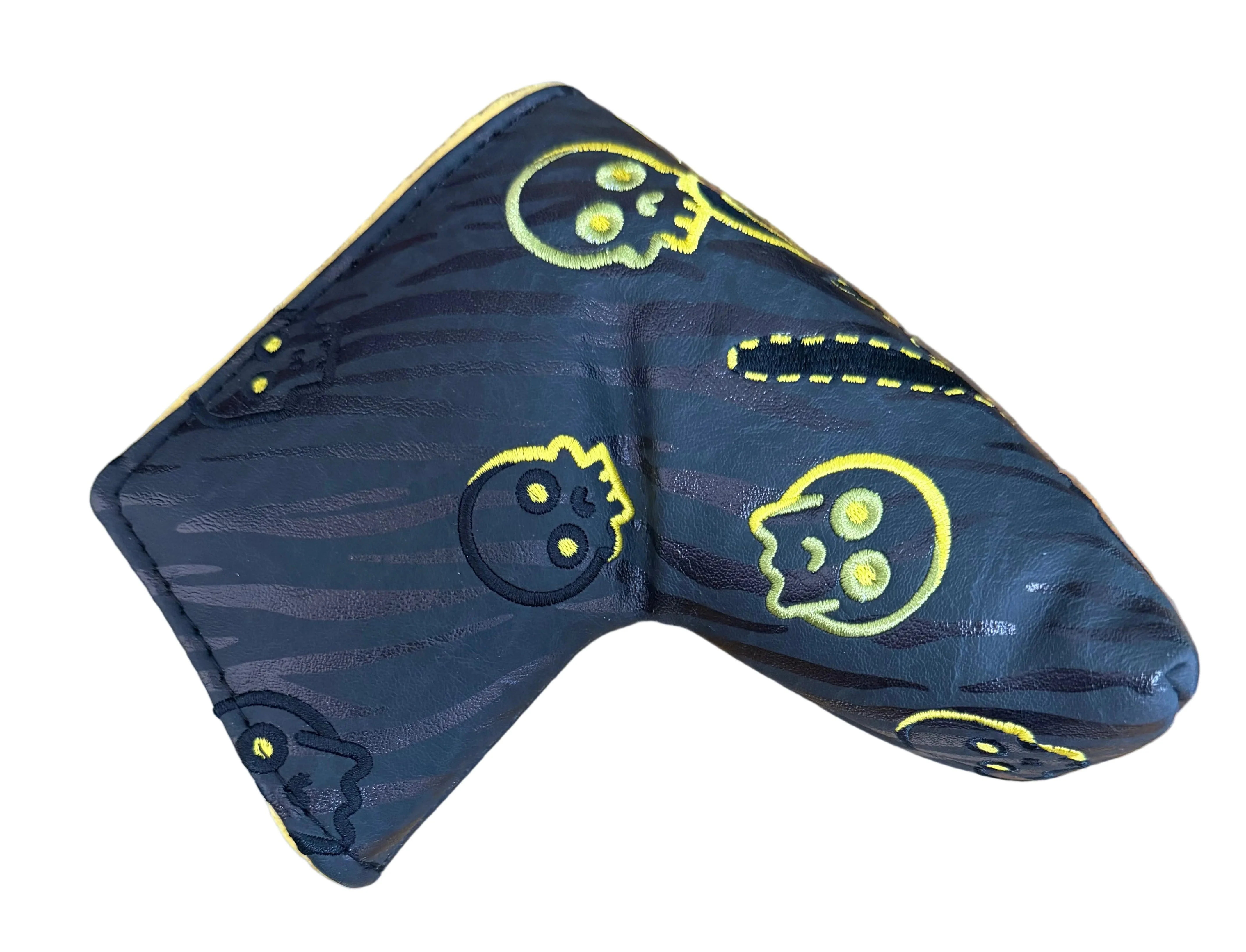 Swag Golf - Yellow/Black Tiger Print Skulls Blade Putter Headcover *opened, no bag*