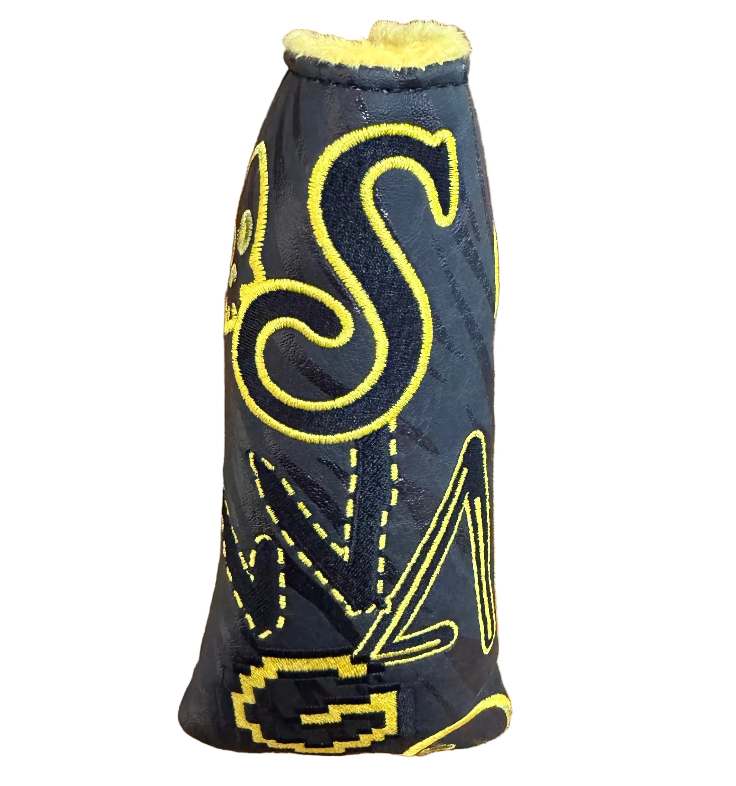 Swag Golf - Yellow/Black Tiger Print Skulls Blade Putter Headcover *opened, no bag* - Image 3