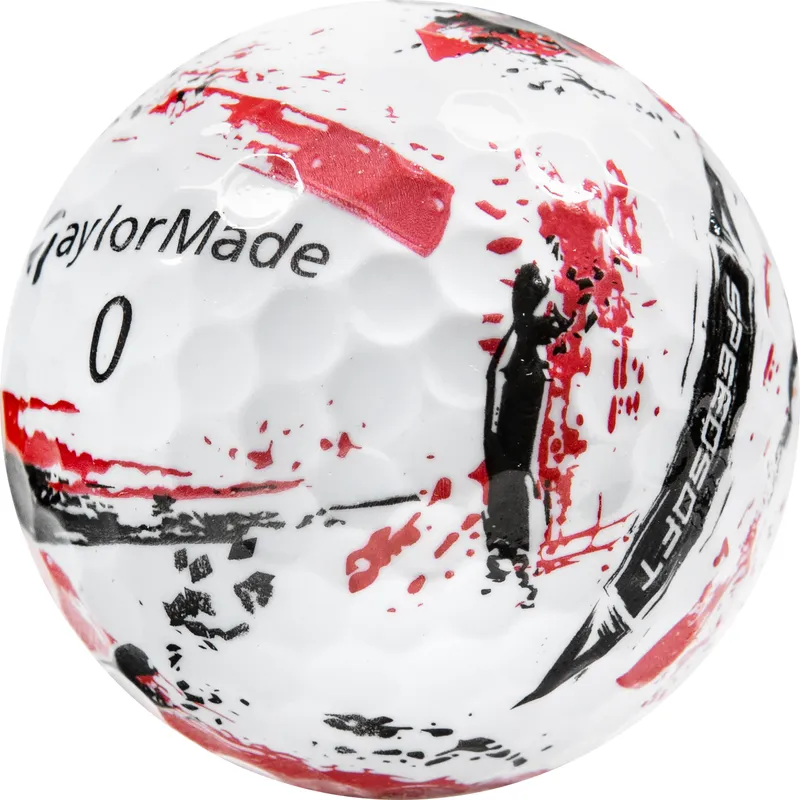 TaylorMade 2024 SpeedSoft Ink Red & Black Golf Balls - Image 4