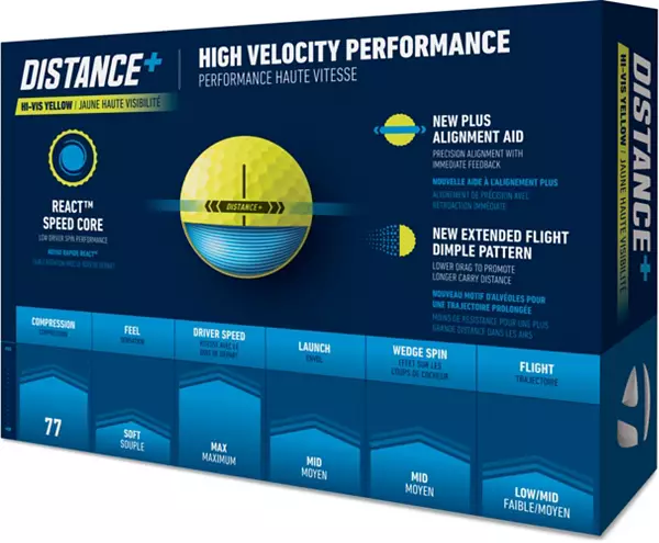 TaylorMade 2025 Distance+ Yellow Golf Balls - Image 3