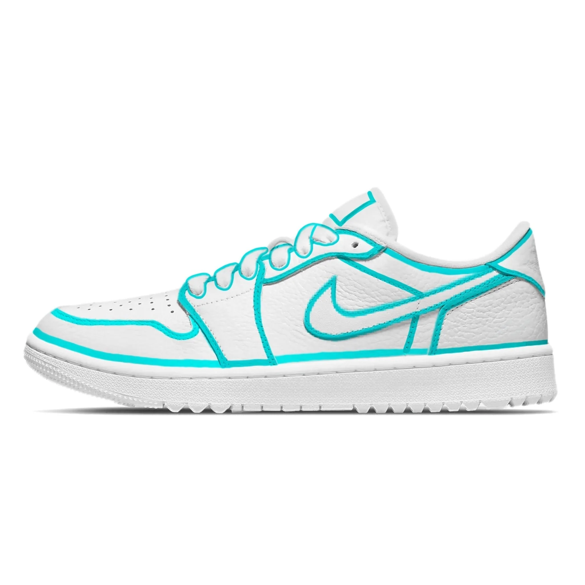 "Teal Lines" Jordan 1 Golf Shoes