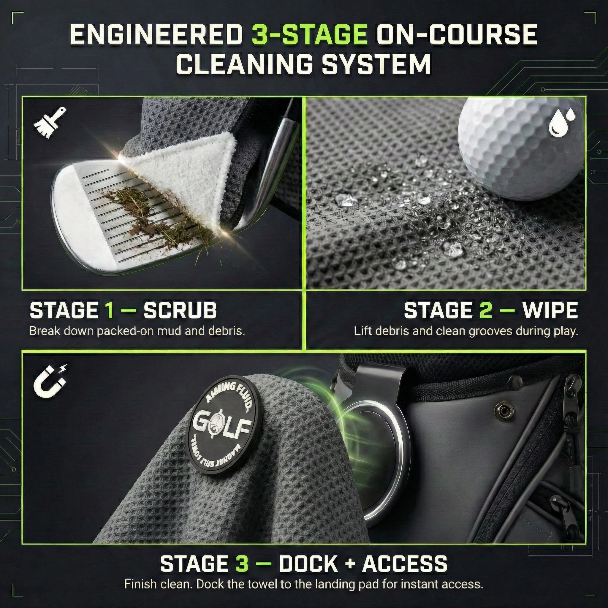 The 40 Magnetic Golf Towel + Landing Pad System - Image 2