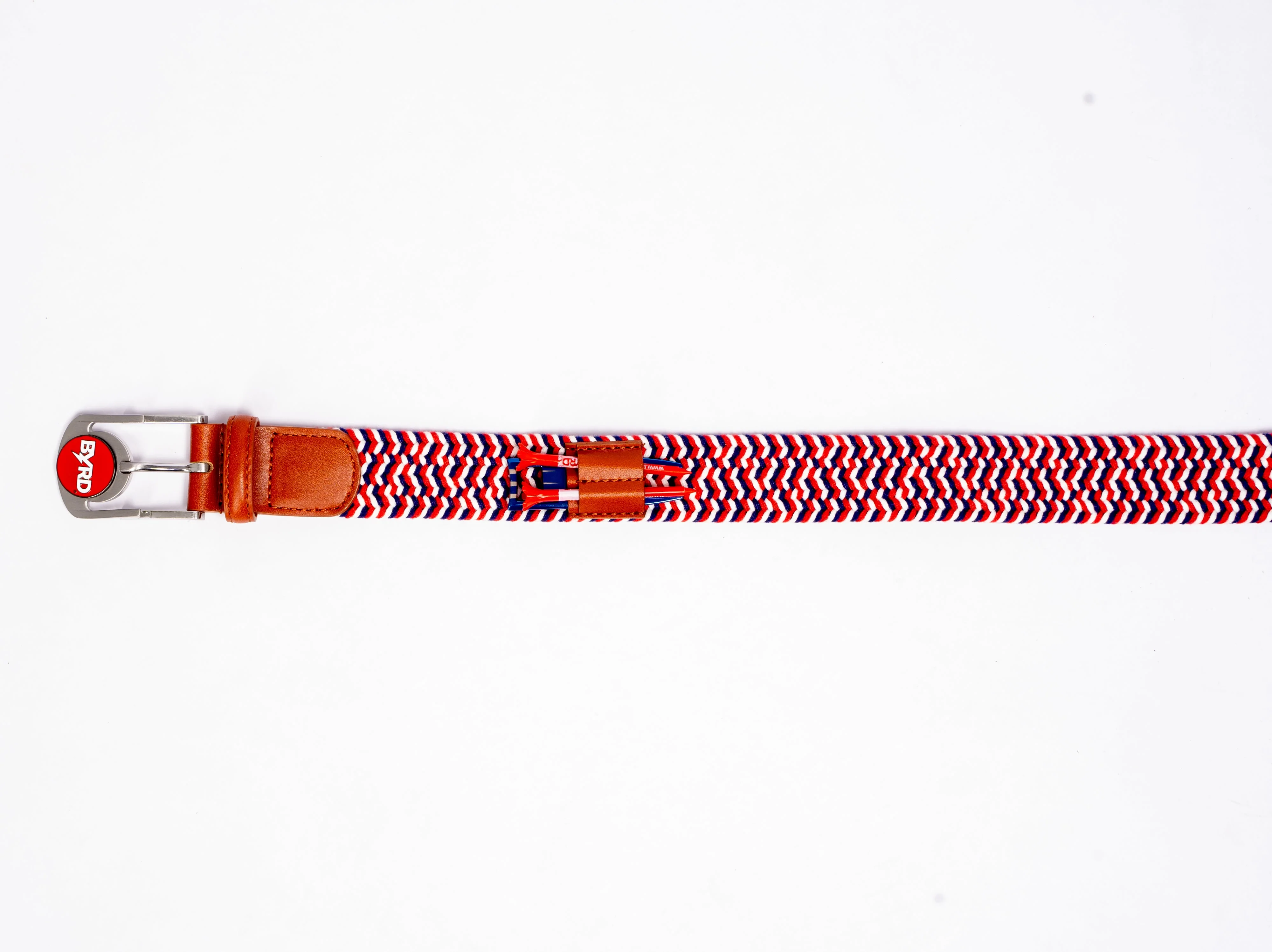 THE BRAIDED BYRD GOLF BELT - Red & White Bluebyrd - Image 10