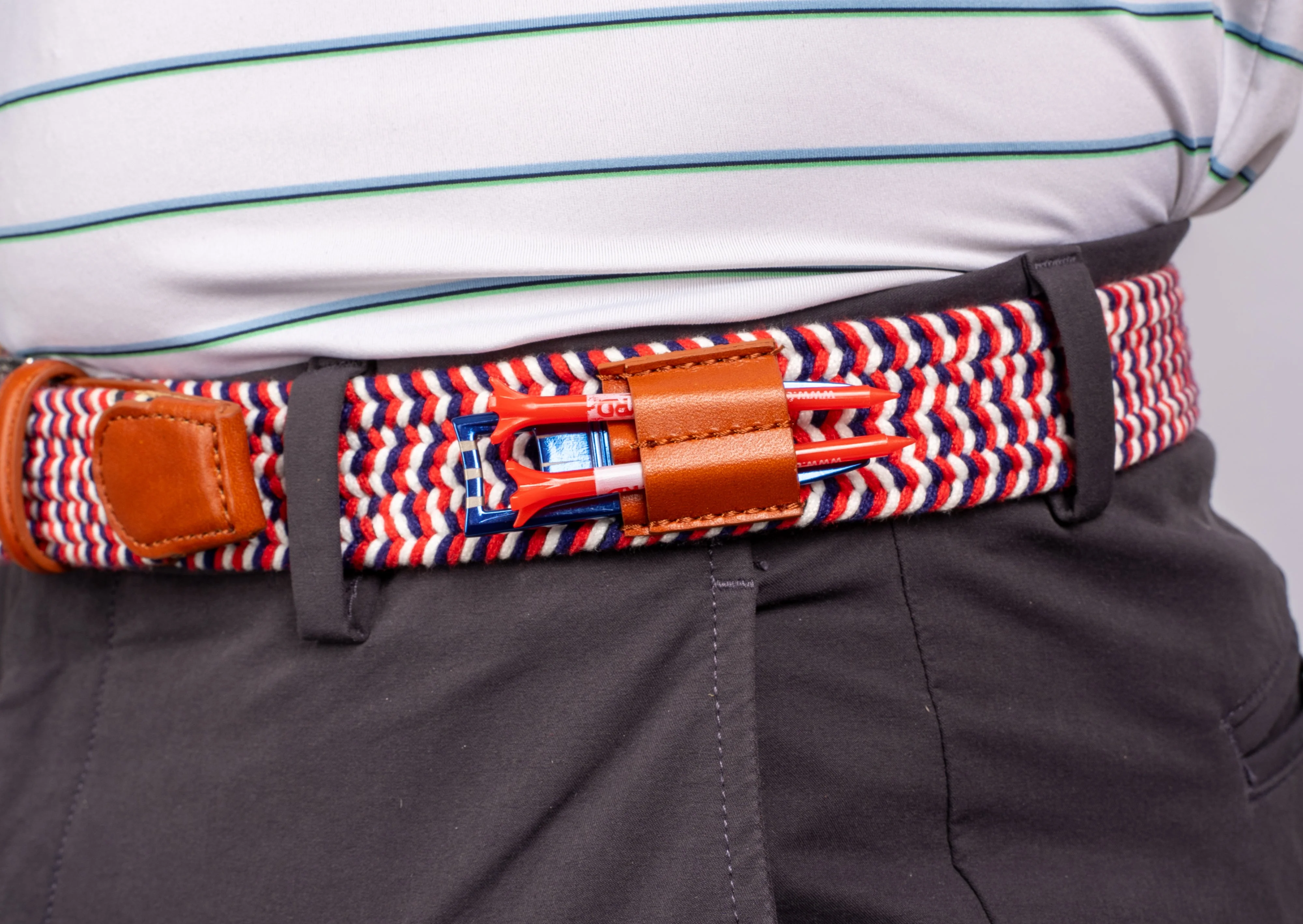 THE BRAIDED BYRD GOLF BELT - Red & White Bluebyrd - Image 12