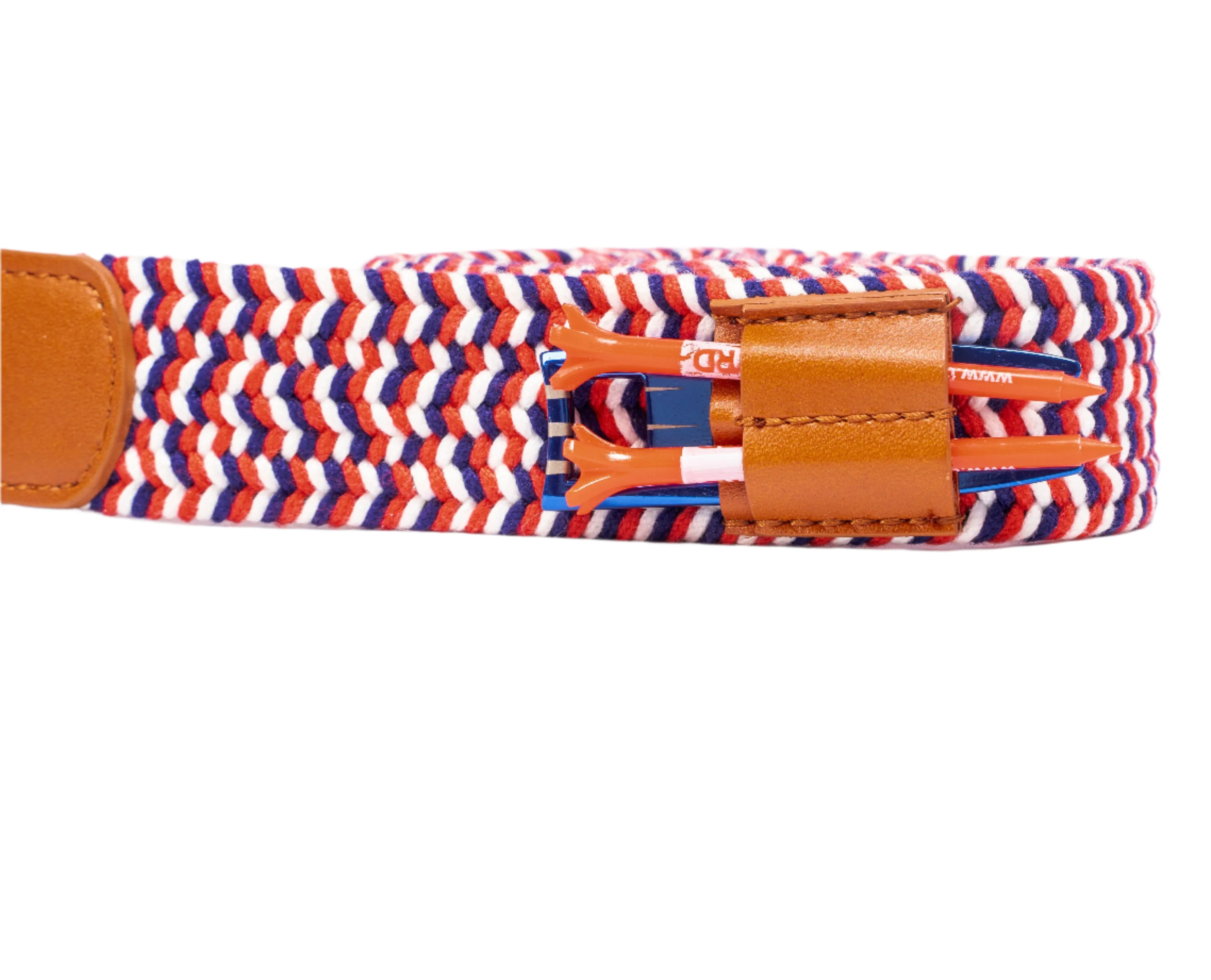 THE BRAIDED BYRD GOLF BELT - Red & White Bluebyrd - Image 2
